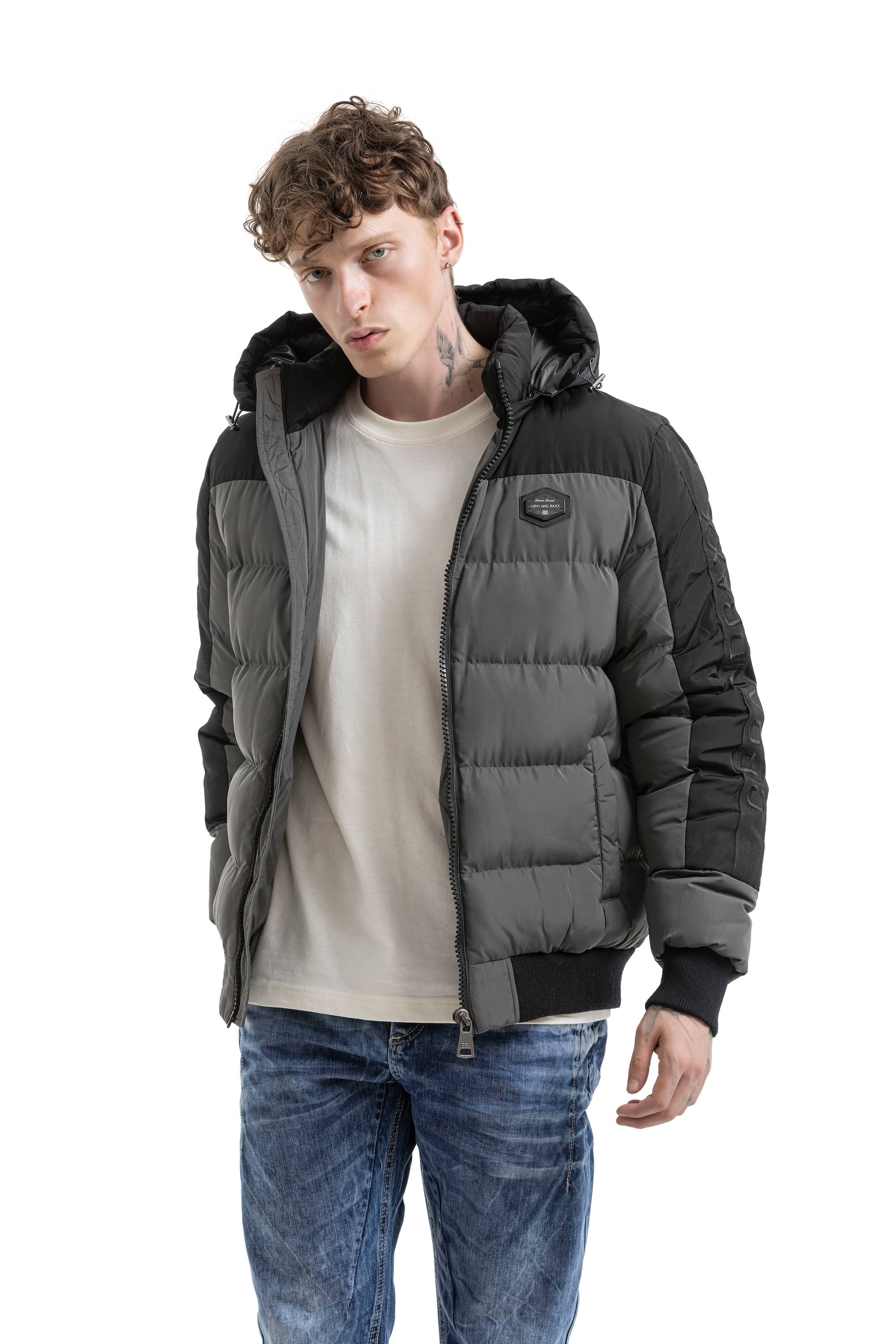 Cipo & Baxx Steppjacke mit Kapuze