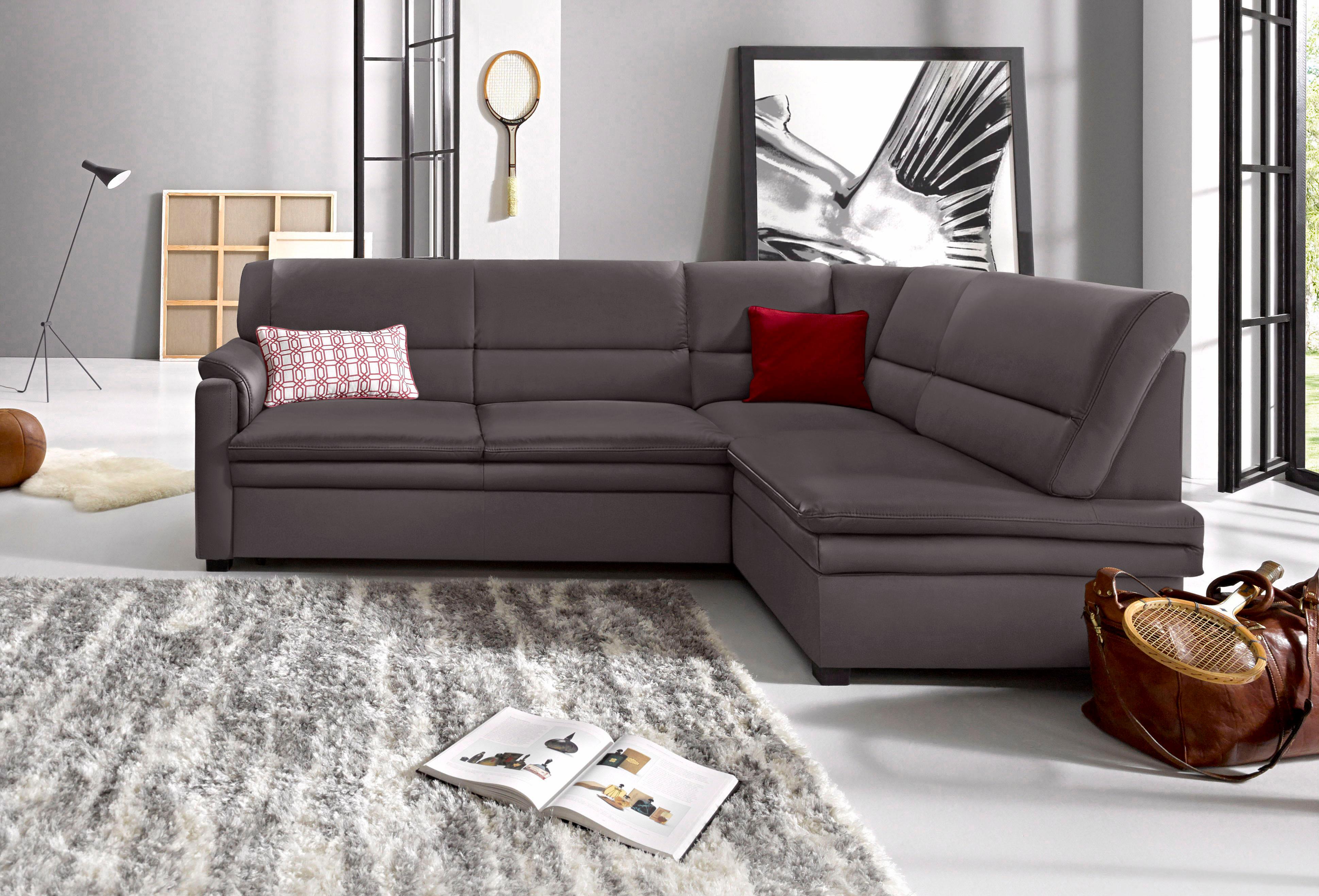 sit&more Ecksofa "Pisa L-Form" mit Federkern, wahlweise mit Schlaffunktion
