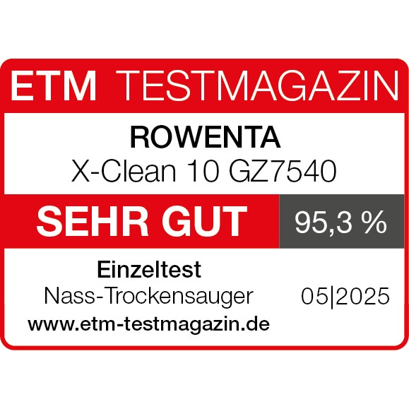 Rowenta Nass-Trocken-Akkusauger »X-Clean 10, Saugen und Wischen, lange Laufzeit, LED-Bildschirm«, selbstreinigend und -trocknend, geeignet für Hartböden, GZ7540