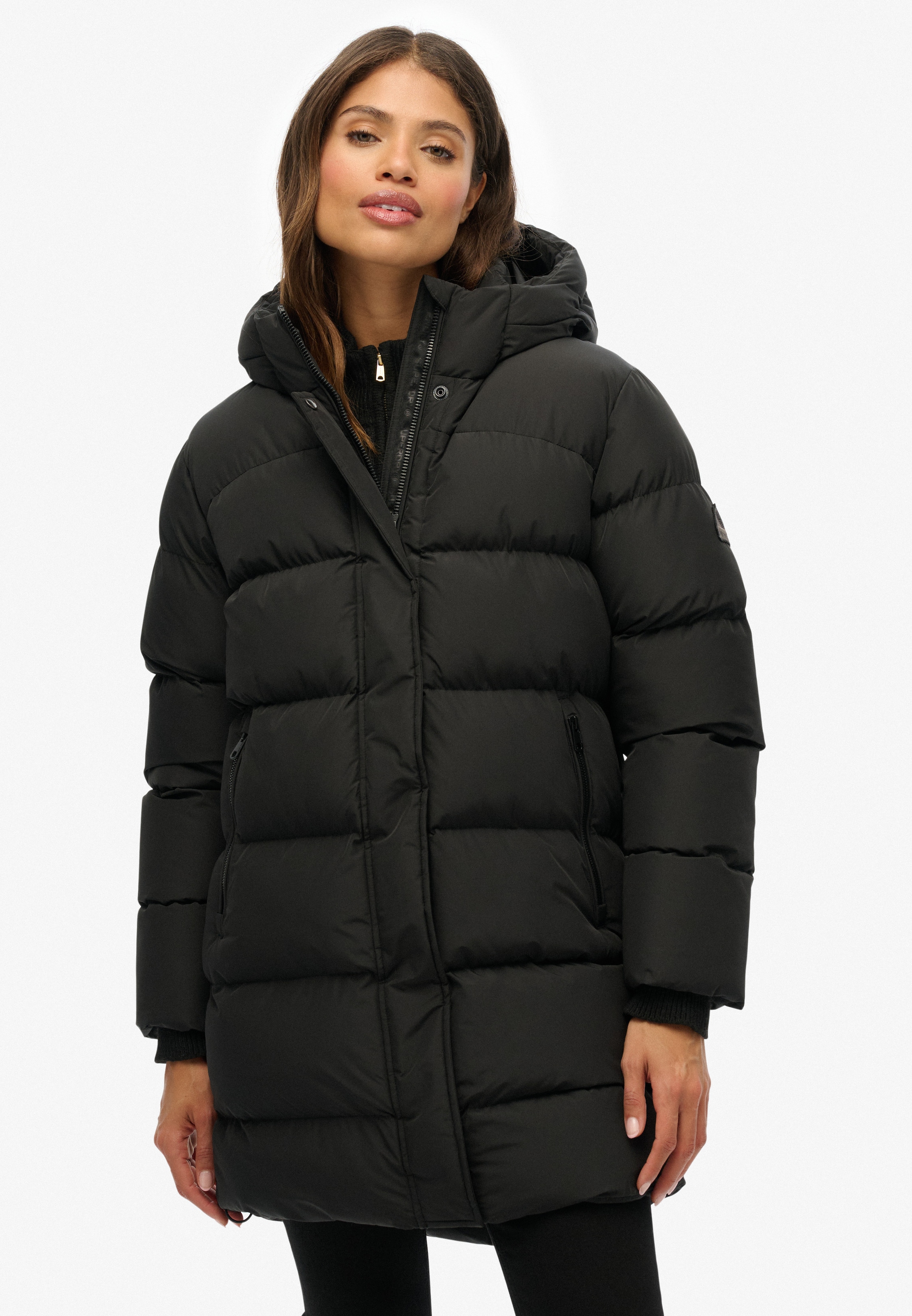 Superdry Steppjacke "HOODED SPORTS PUFFER MID JKT" mit Kapuze günstig online kaufen