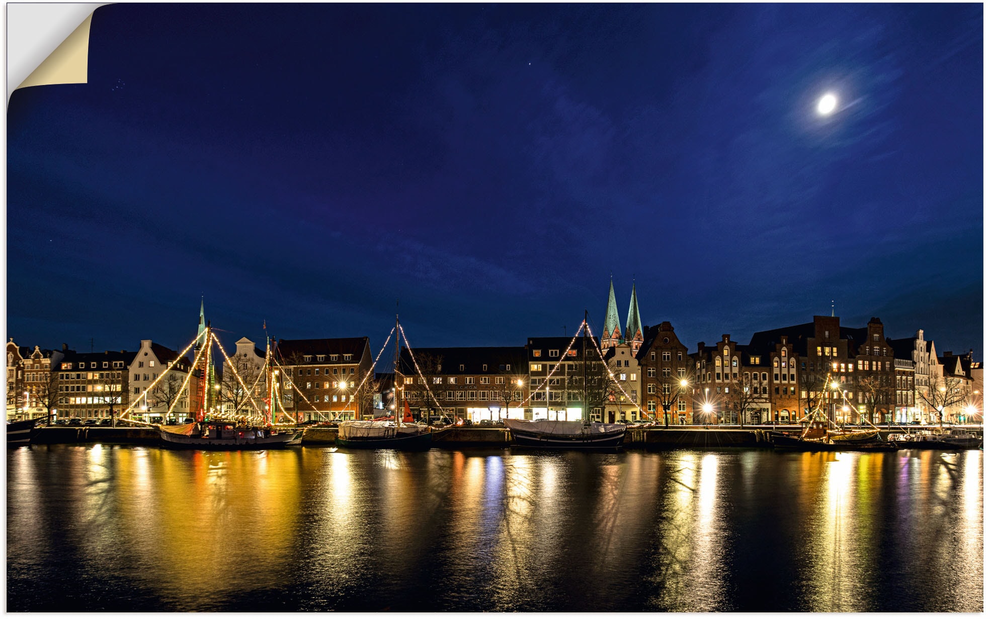 Artland Wandbild »Skyline Lübeck«, Lübeck, (1 St.), als Alubild, Leinwandbild, Wandaufkleber oder Poster in versch. Größen