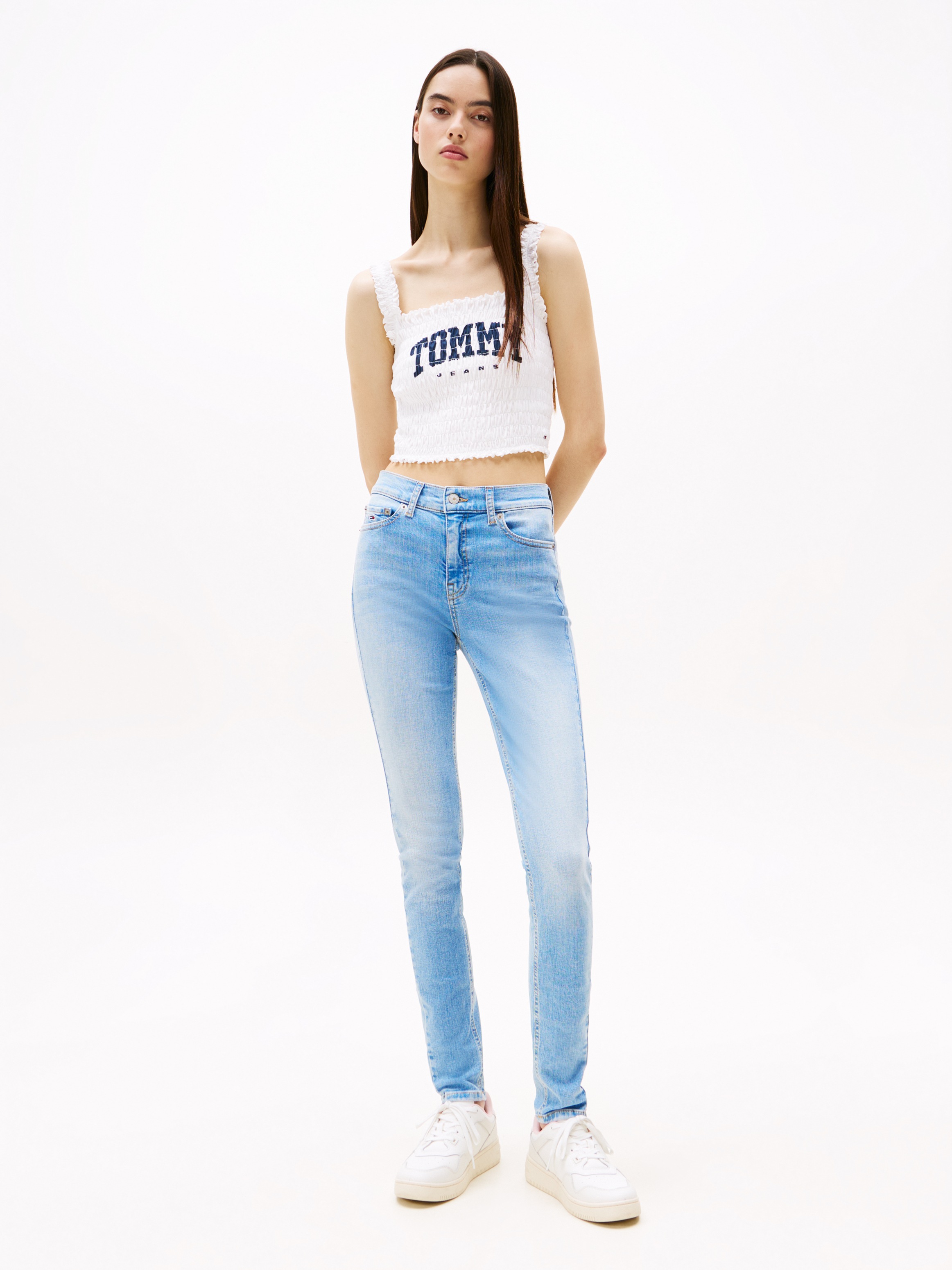 Tommy Jeans Skinny-fit-Jeans »NORA MR SKNY AH1280«, mit Waschung, mit Logo-Badge