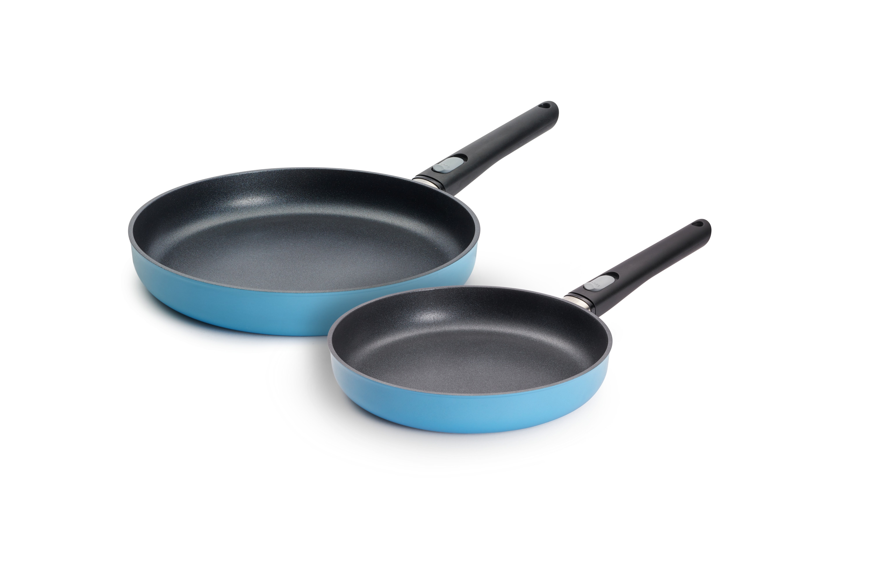 WOLL Pfannen-Set "MADE IN GERMANY - Ecolour, 1,5 l + 1,95 l" Aluminiumguss Set, 2 tlg. abnehmbarer Stiel