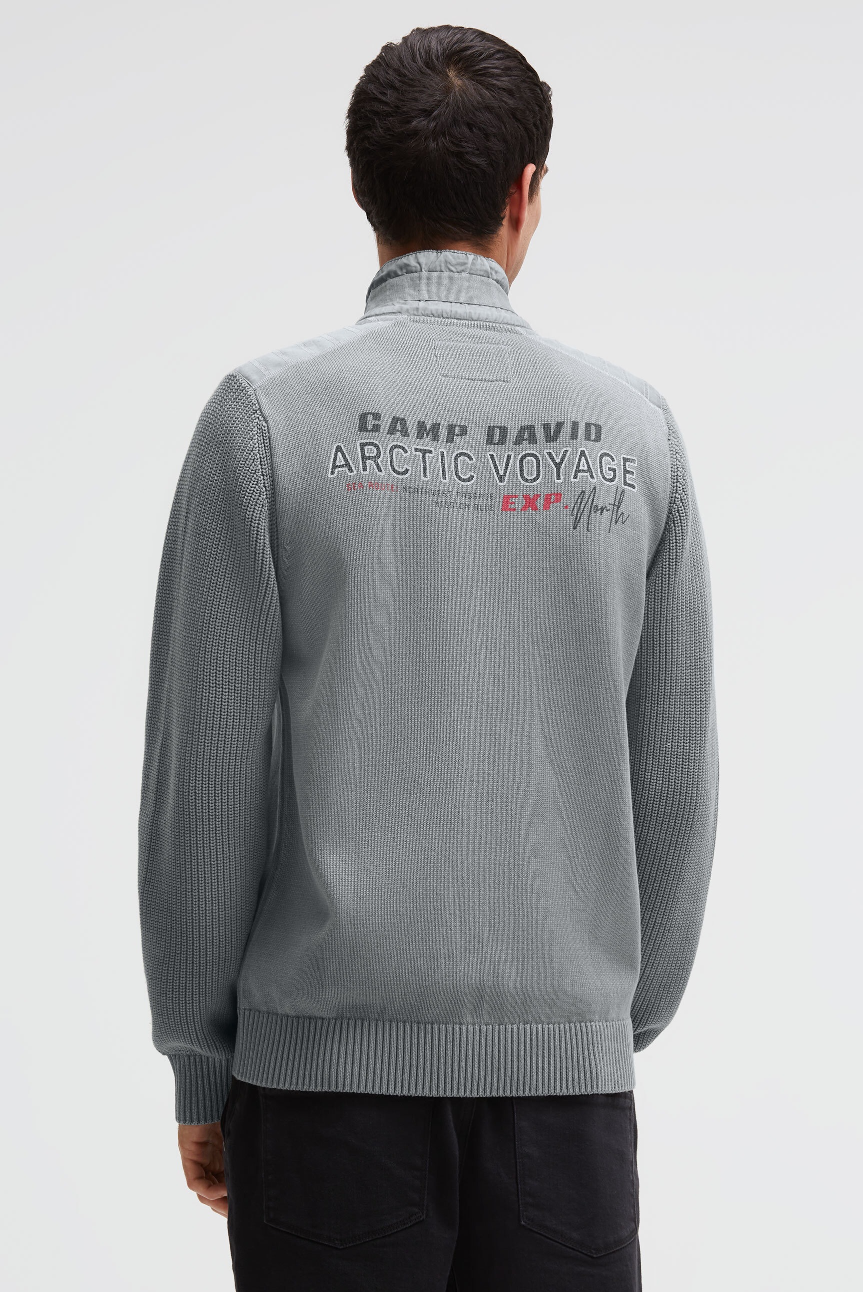 CAMP DAVID Strickjacke mit Reißverschlusstaschen