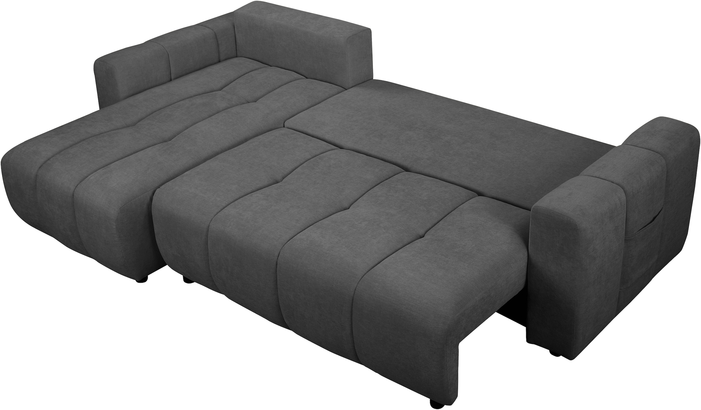 OTTO home Ecksofa »YLVAA L-Form, 241 cm - Schlafsofa« Schlaffunktion (132/200), Boxspring, Bettkasten, Feinstruktur-Bezug