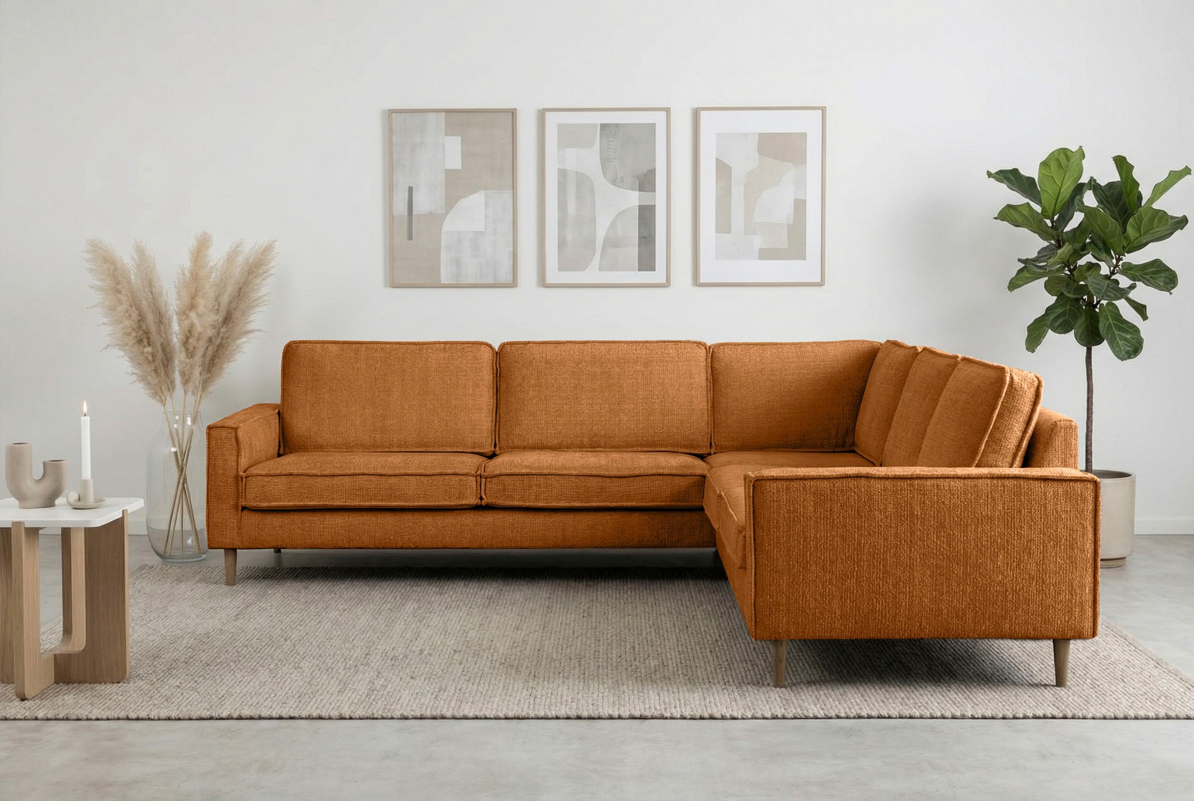 Home affaire Ecksofa "Pinto Skandi, 290 cm, Chenille, Struktur, Ottomane li günstig online kaufen