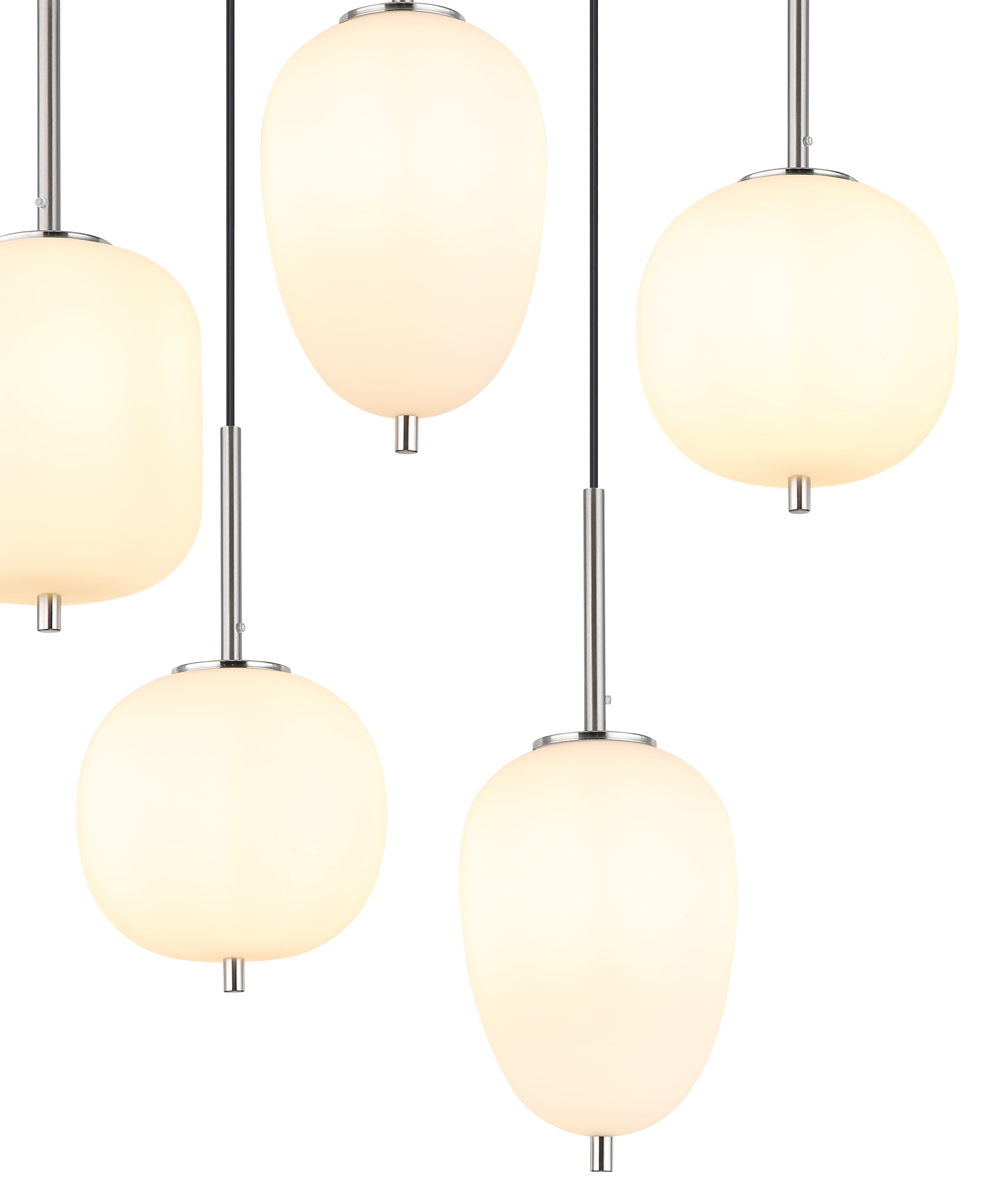 GLOBO LIGHTING Hängeleuchte »BLACKY I«, Leuchtmittel E14 | ohne Leuchtmittel, Hängelampe/Pendelleuchte/Glas opal/unterschiedliche Gläser