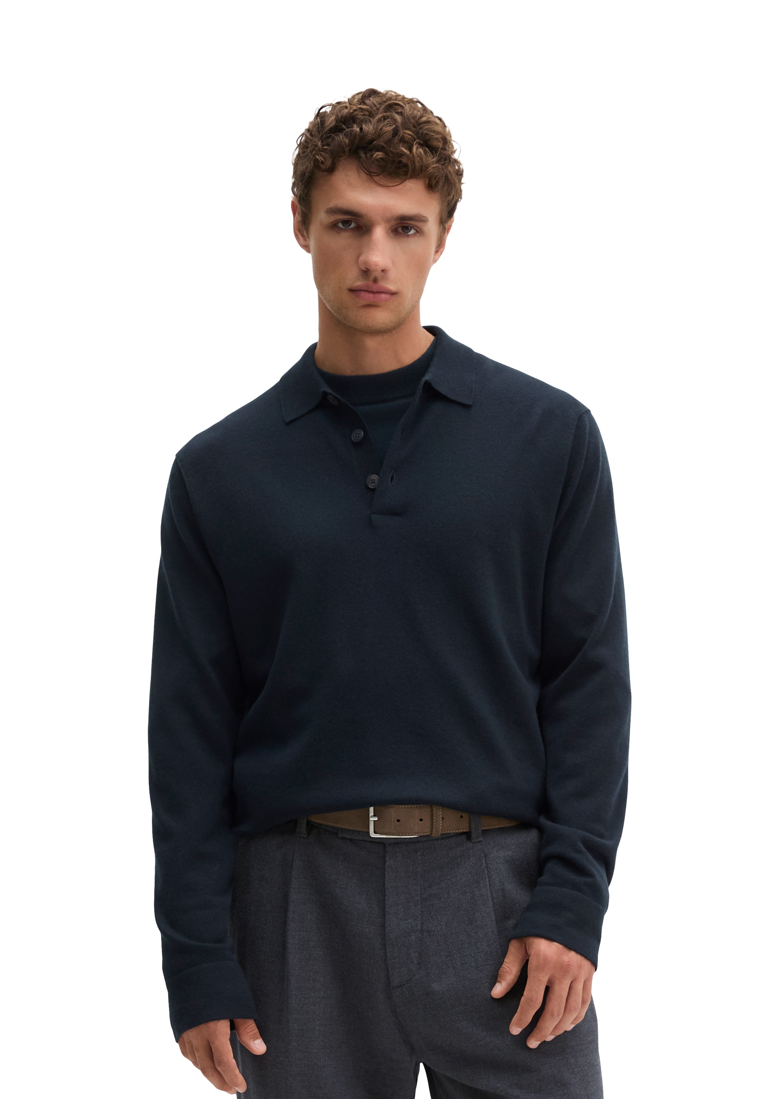 Marc O'Polo Langarm-Poloshirt »aus weicher Schurwolle«