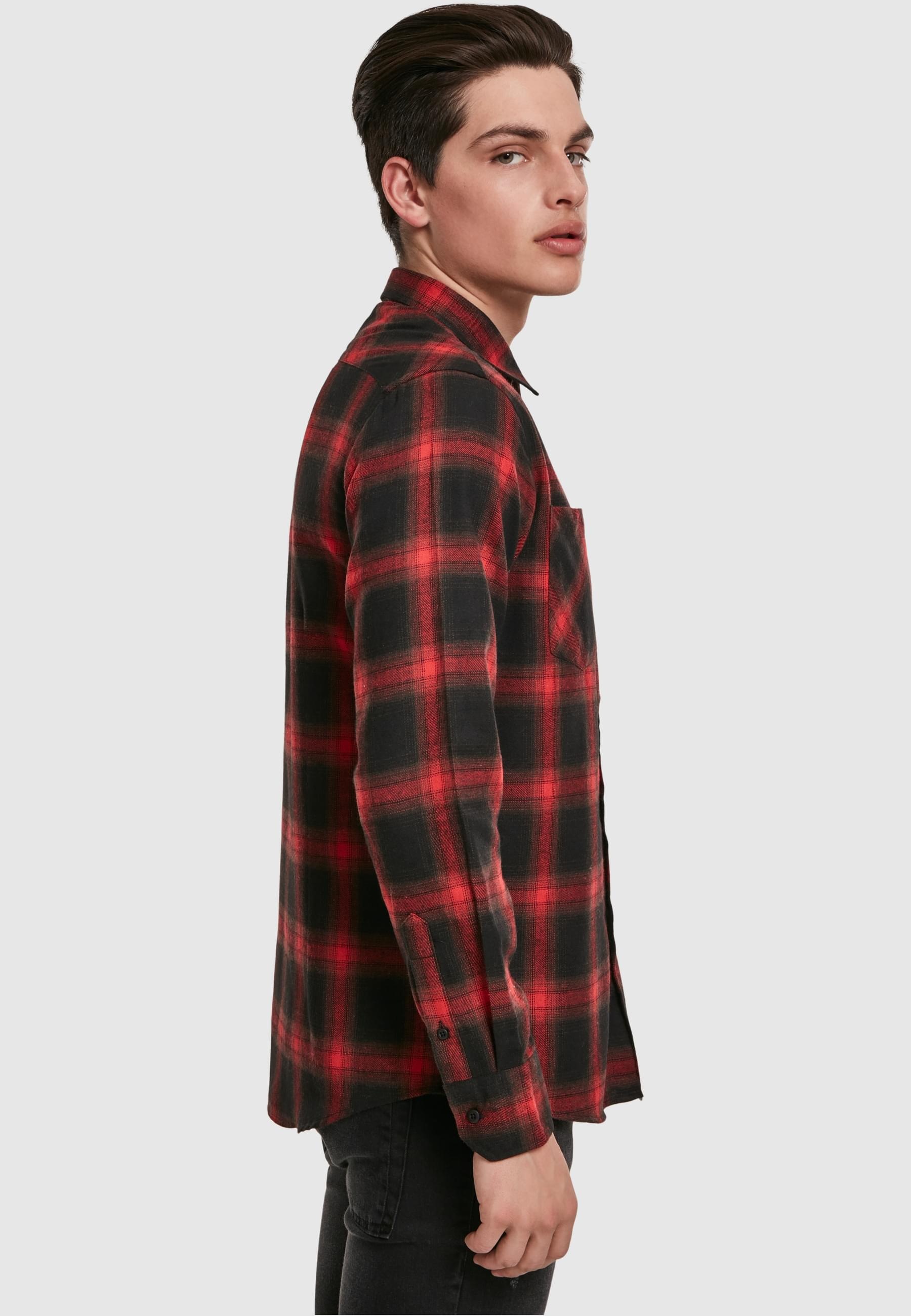 URBAN CLASSICS Kurzarmshirt »Urban Classics Herren Checked Flanell Shirt 6«, (1 tlg.)