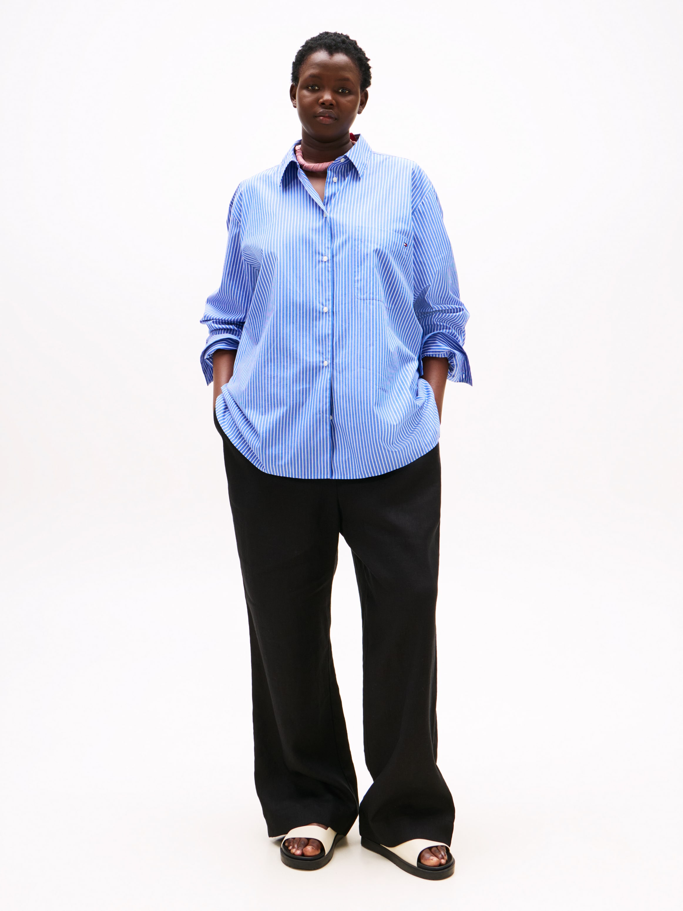 Tommy Hilfiger Curve Leinenhose »CRV ESS LINEN TAILORED STRT PANT«