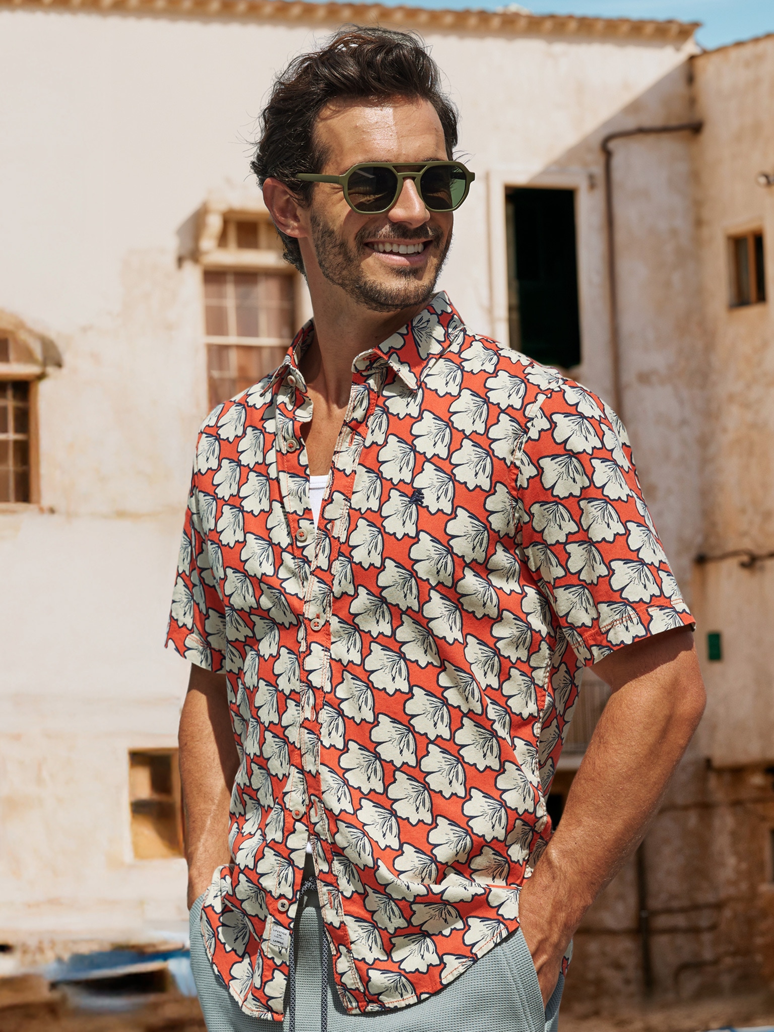 LERROS Kurzarmhemd "Kurzarmhemd mit floralem All-over-Print" günstig online kaufen