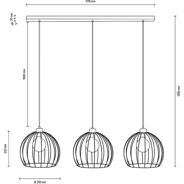 BRITOP LIGHTING Hängeleuchte »Coop«, 3 flammig-flammig, Dekorative Leuchte  aus Metall, passende LM E27 / exkl., Made in Europe | BAUR