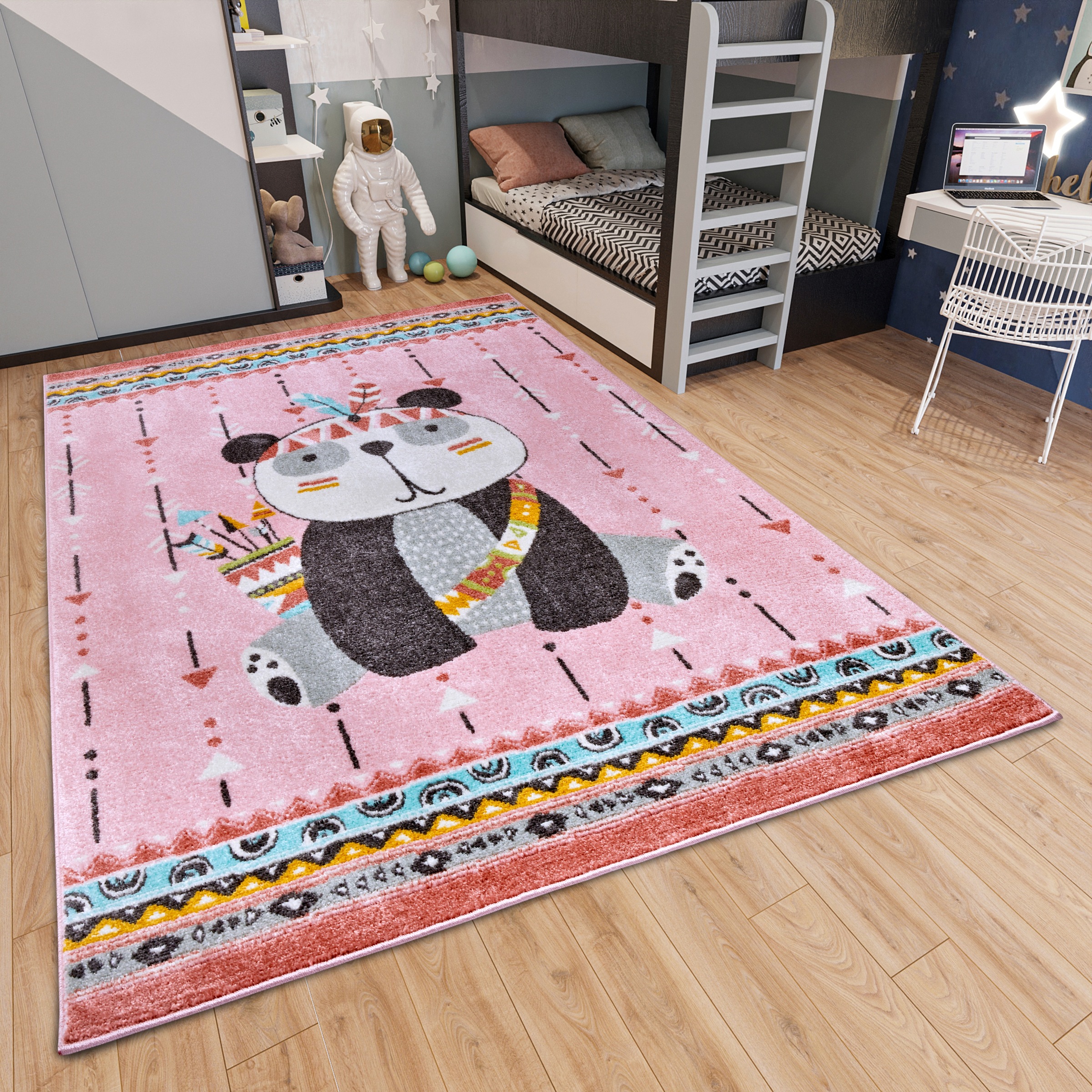 HANSE Home Kinderteppich »Adventures Panda«, rechteckig, 7 mm Höhe, Spielteppich, fest, Kinderzimmer, Kurzflor, Spielunterlage