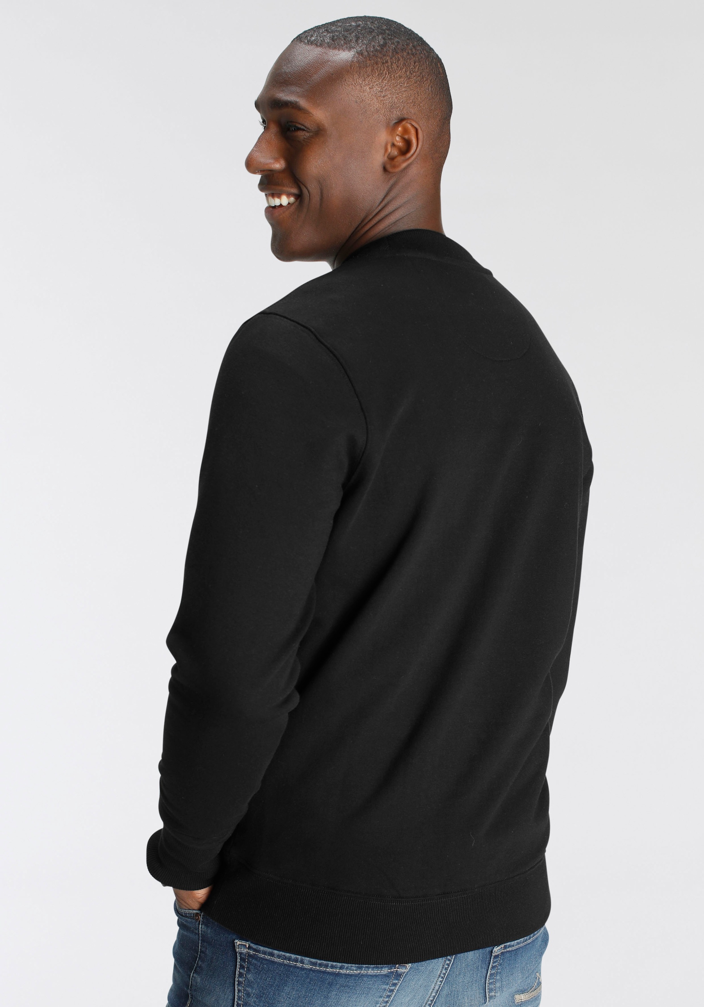 DELMAO Sweatshirt, Langarm, Regular Fit, unifarben, Basic-Stil