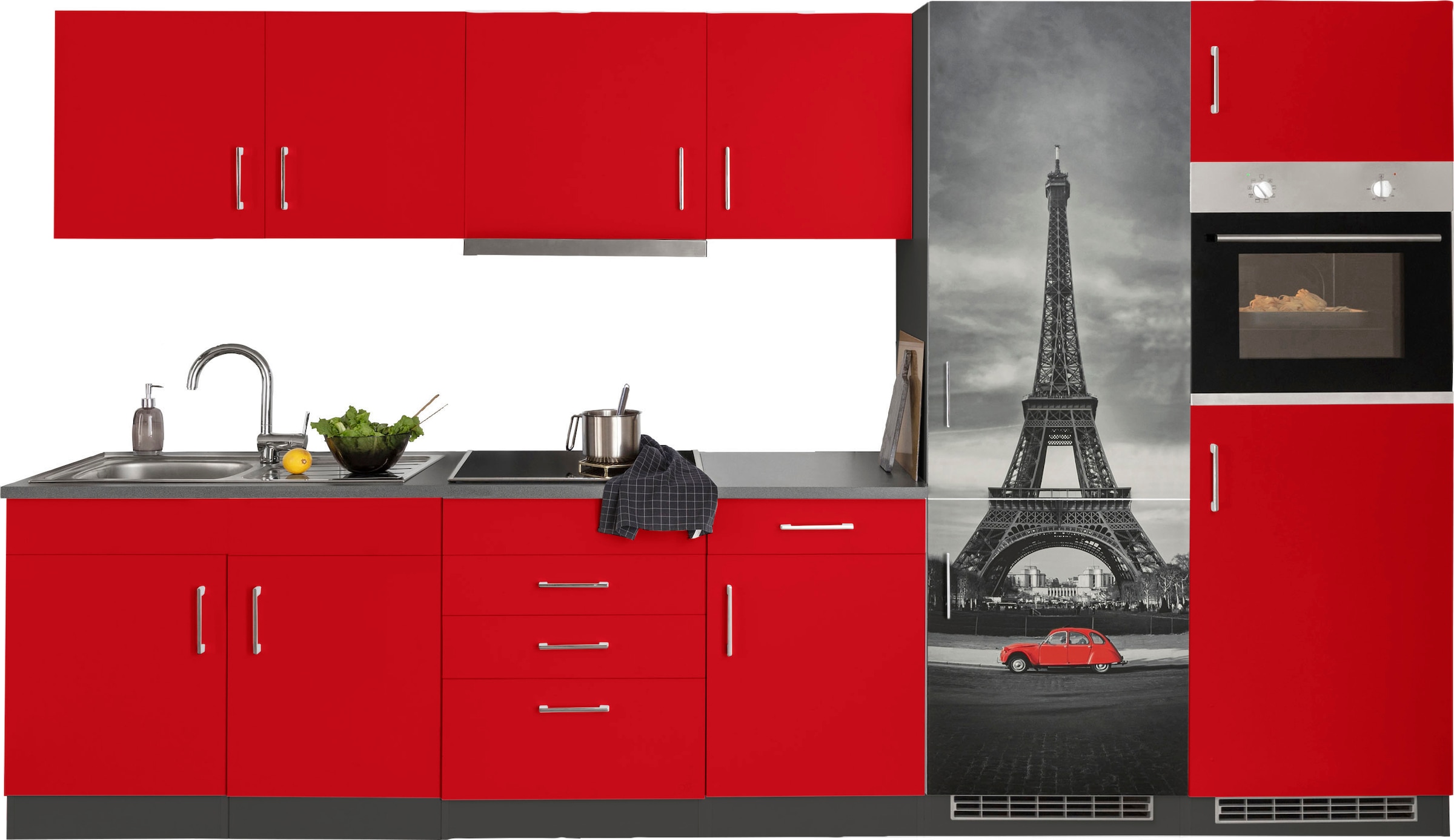 HELD MÖBEL Küchenzeile "Paris", mit E-Geräten, Breite 340 cm, mit großer Kü günstig online kaufen