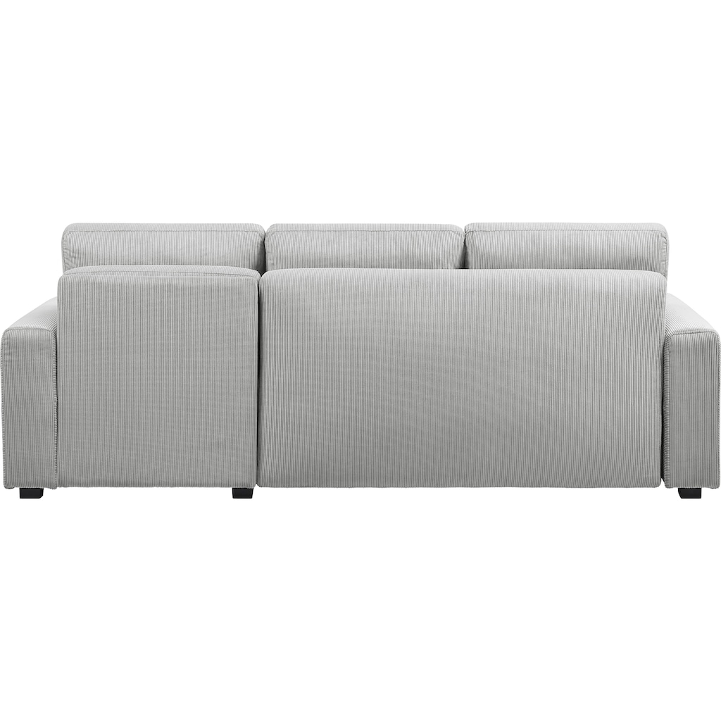 ATLANTIC home collection Ecksofa »Dublin«, Bettfunktion und Bettkasten, Recamiere links oder rechts montierbar