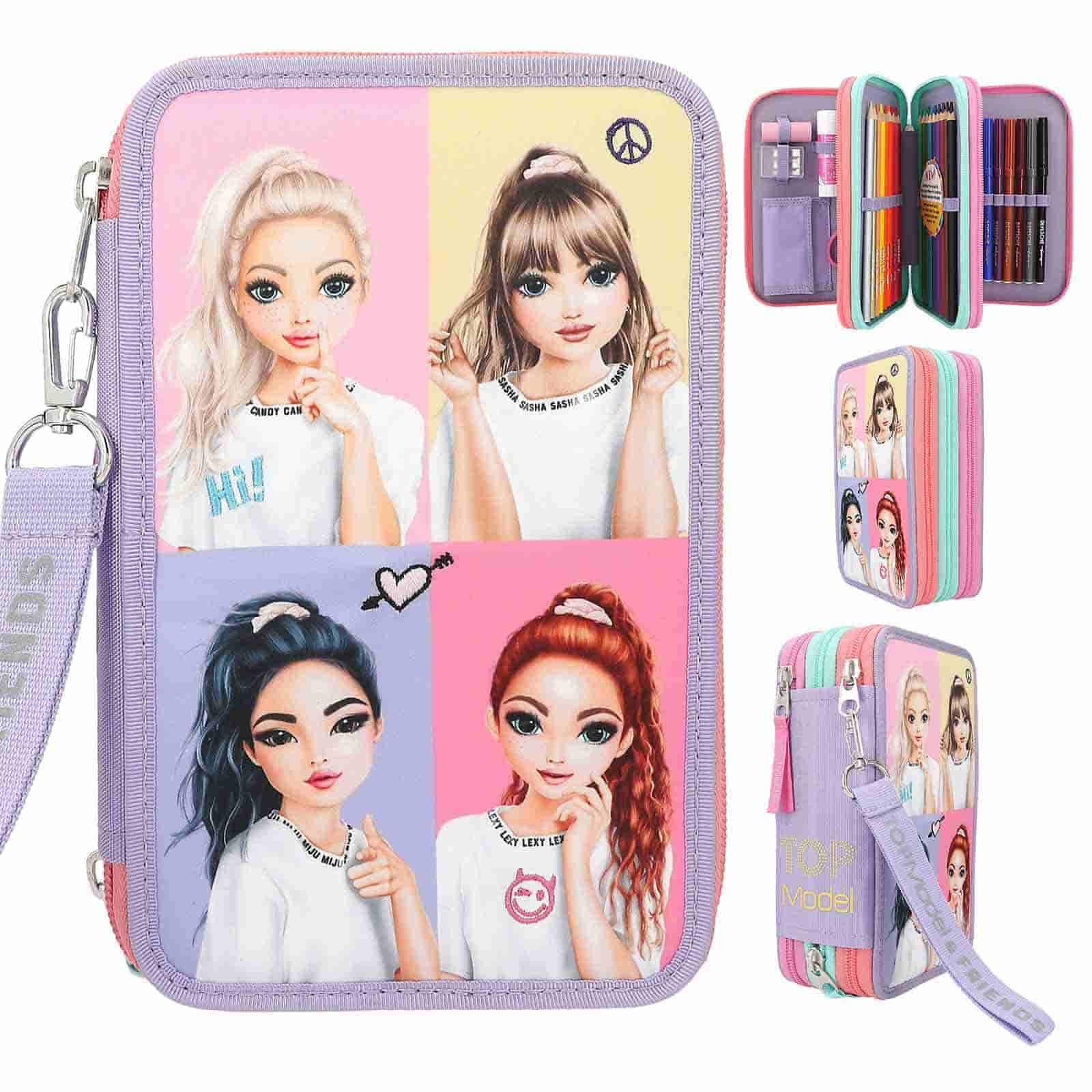Depesche Buntstift »3-Fach Federtasche SNAP SHOTS inkl. Stifte TOPModel 20 x 13 x 7 cm bunt«