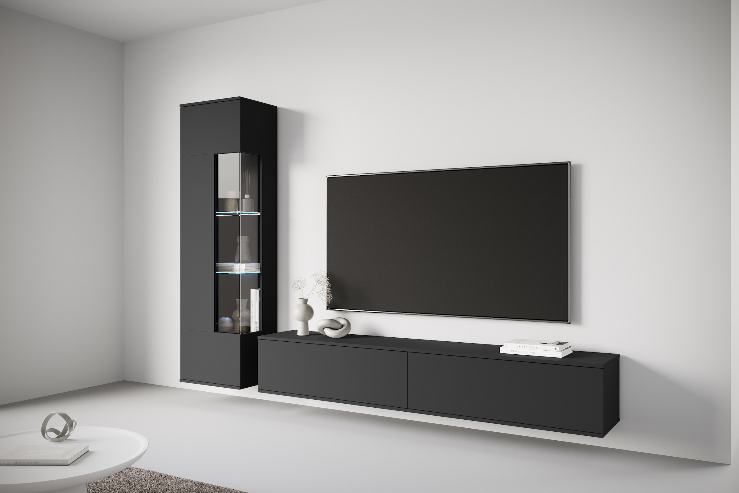 INOSIGN Wohnwand "Kenia, Vitrine Türanschlag links/rechts wechselbar" Kompl günstig online kaufen