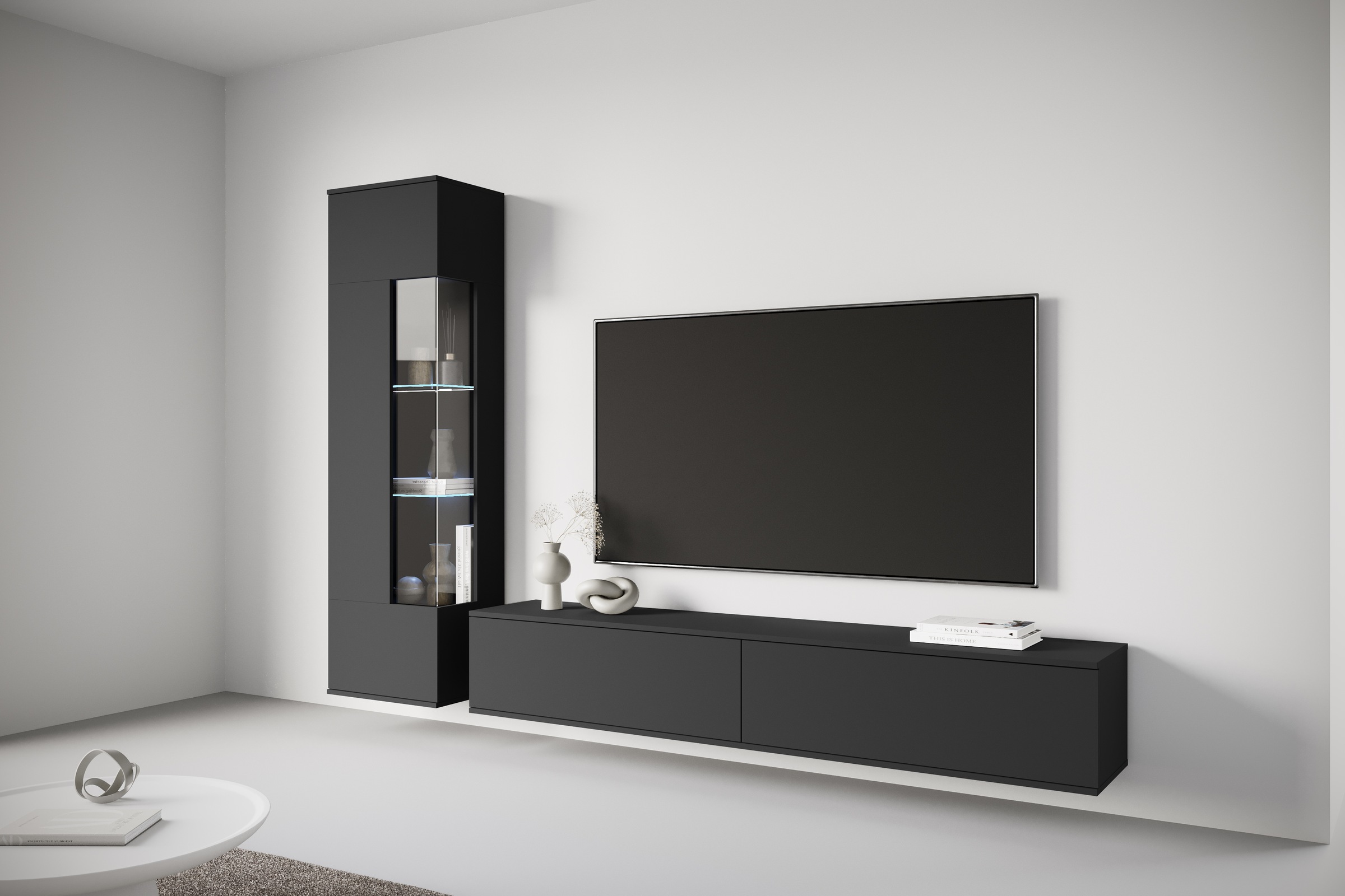 OTTO home Wohnwand "Kenia, Vitrine Türanschlag links/rechts wechselbar" Kom günstig online kaufen