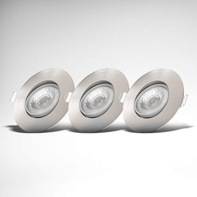B.K.Licht ultraflache LED Einbauleuchte 3er-Set, inkl. LED Modul, 5 Watt,  46 L, 3.000K, wamweißes Licht, stufenlos dimmbar, schwenkbar kaufen | BAUR