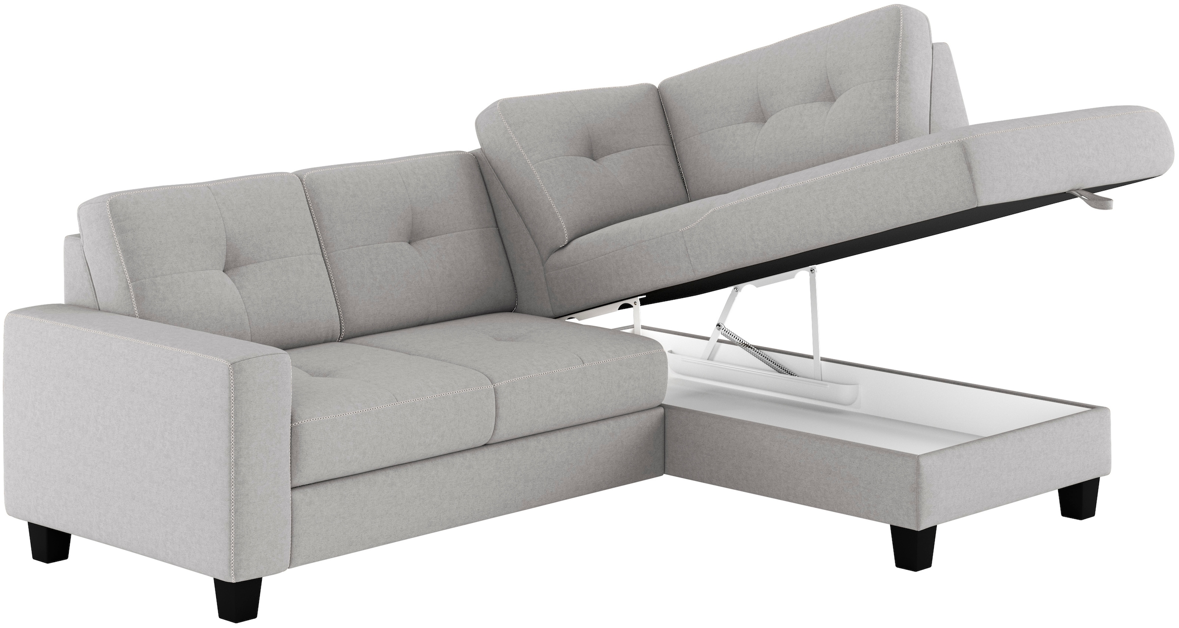 Places of Style Ecksofa »Varese«, Kreuznaht in beige