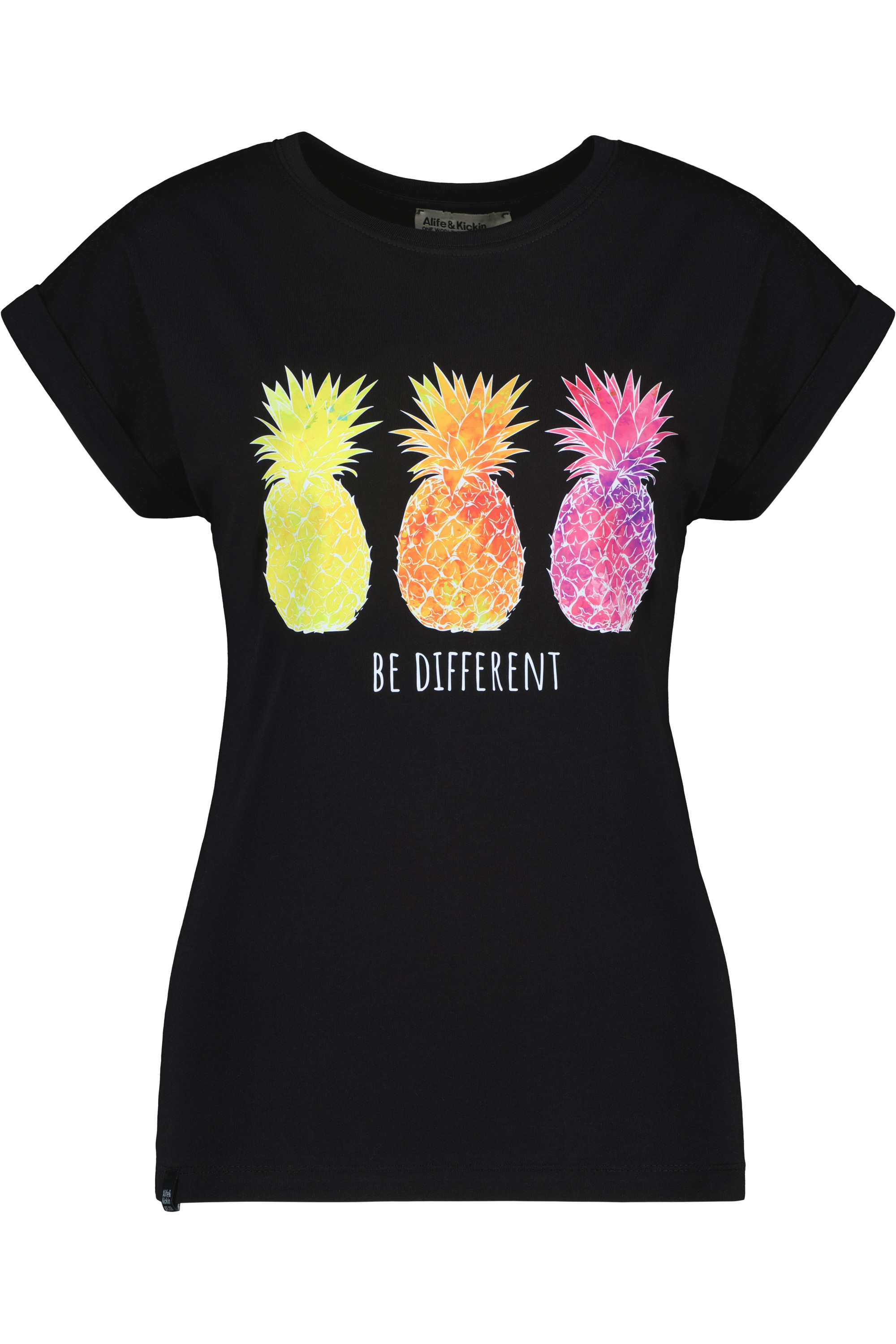 Alife & Kickin Rundhalsshirt »EnidAK P Shirt be different pineapples Damen Kurzarmshirt, Shirt«