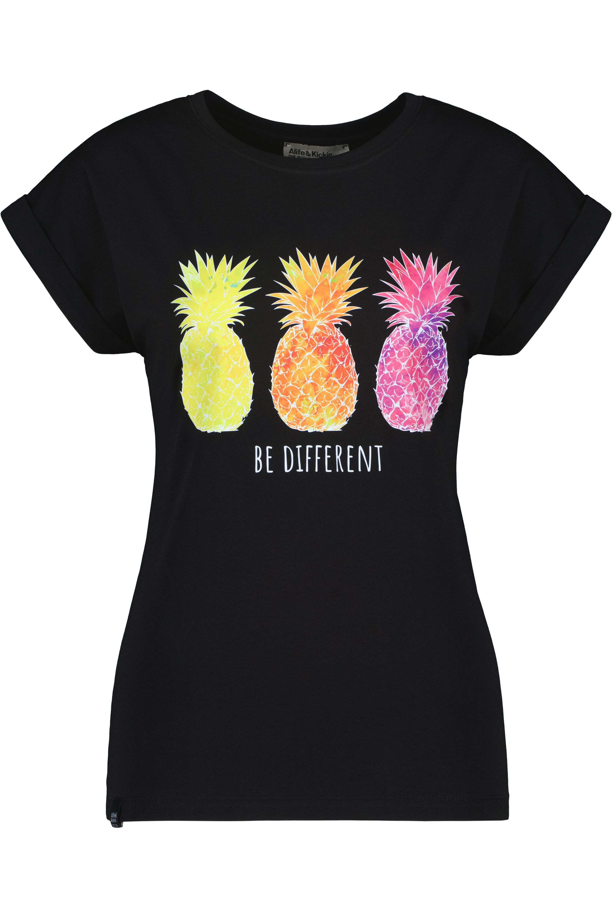 Alife & Kickin Rundhalsshirt »EnidAK P Shirt be different pineapples Damen Shirt, T-Shirt«