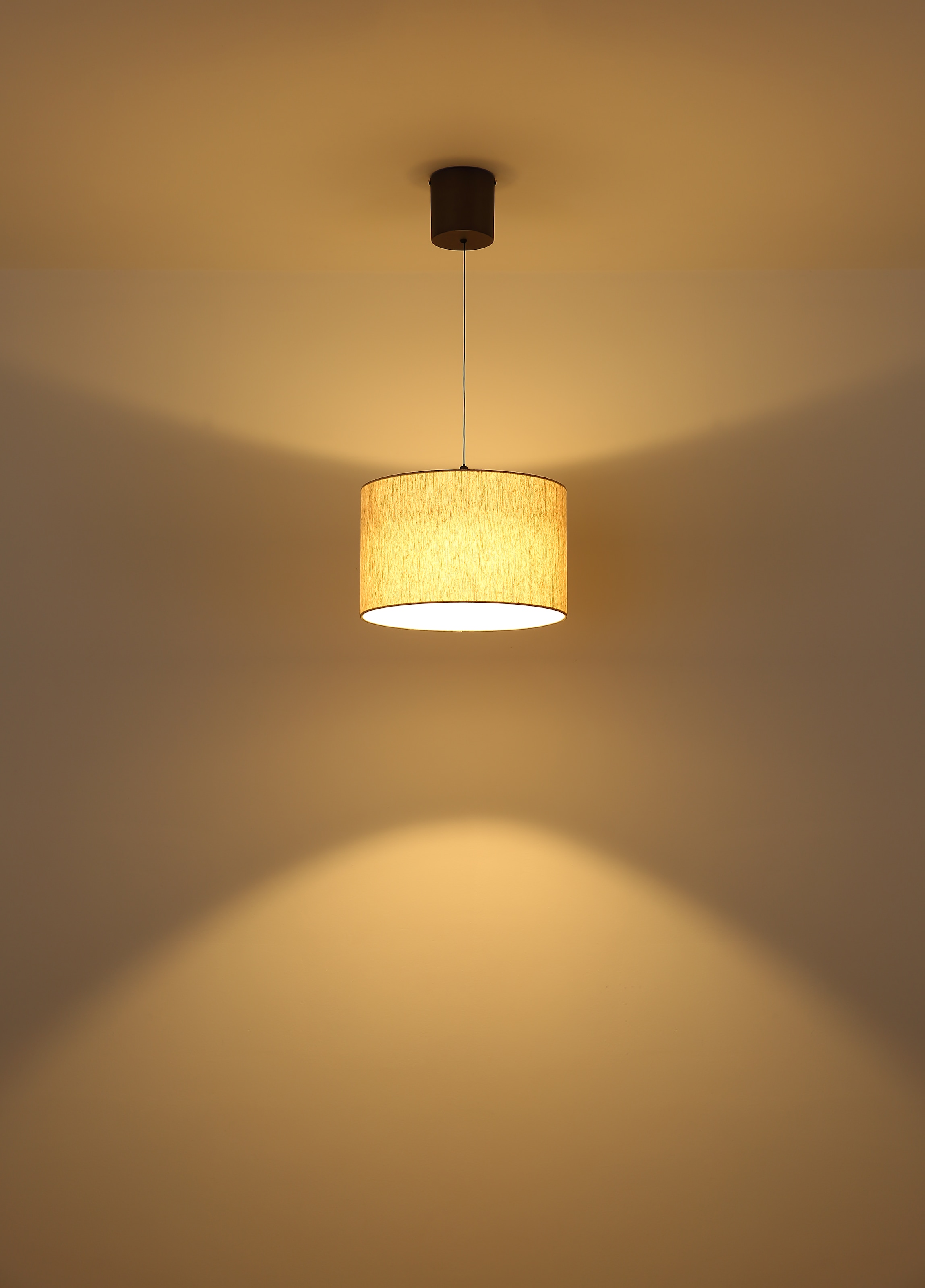 NOWA Hängeleuchte »THEA« LED-Modul 1 Stk. Warmweiß Hängelampe,schwarz,Leinen,Esszimmer,Esstisch,creme,Höhe verstellbar