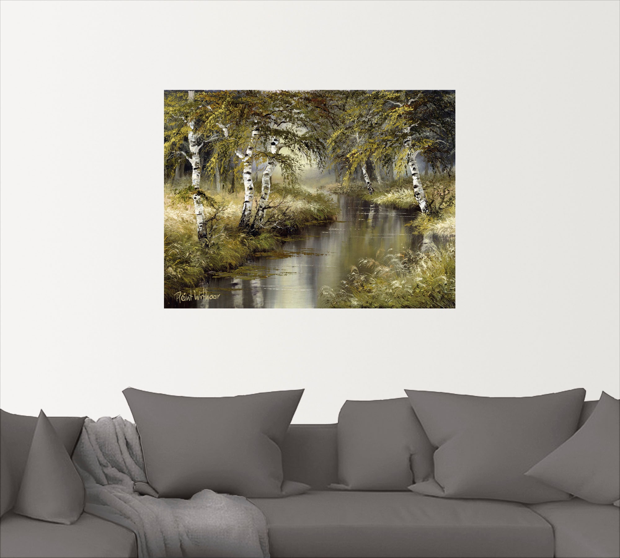 Artland Wandbild »Kanal tief im Wald«, Wald, (1 St.), als Leinwandbild, Poster, Wandaufkleber in verschied. Größen