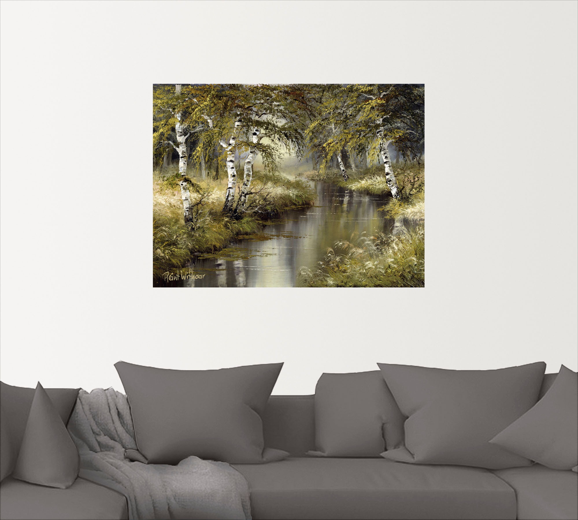 Artland Wandbild "Kanal tief im Wald", Wald, (1 St.), als Leinwandbild, Pos günstig online kaufen