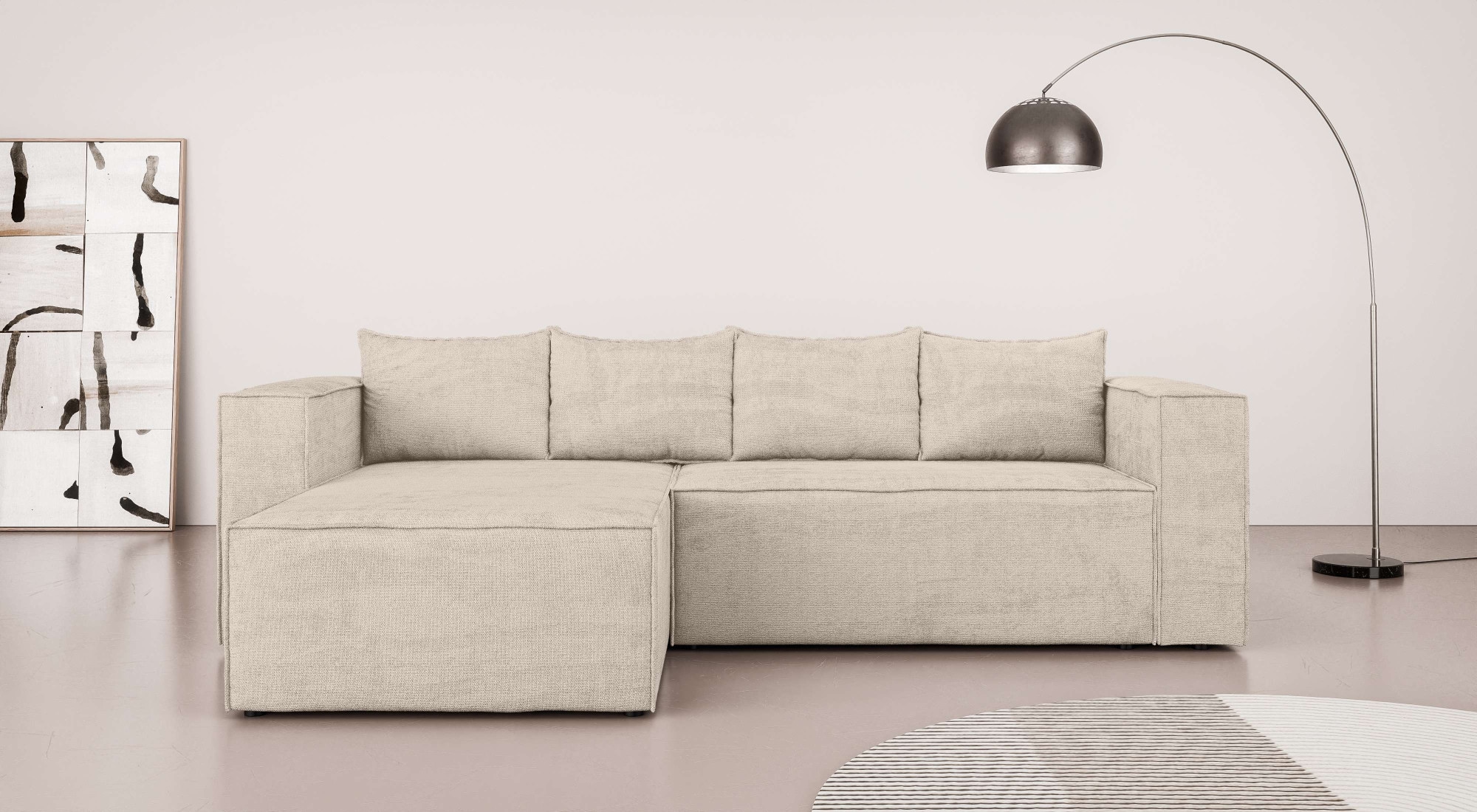 Home affaire Ecksofa "LINCOLNVILLE mit Bettfunktion und Bettkasten, Maße B/ günstig online kaufen