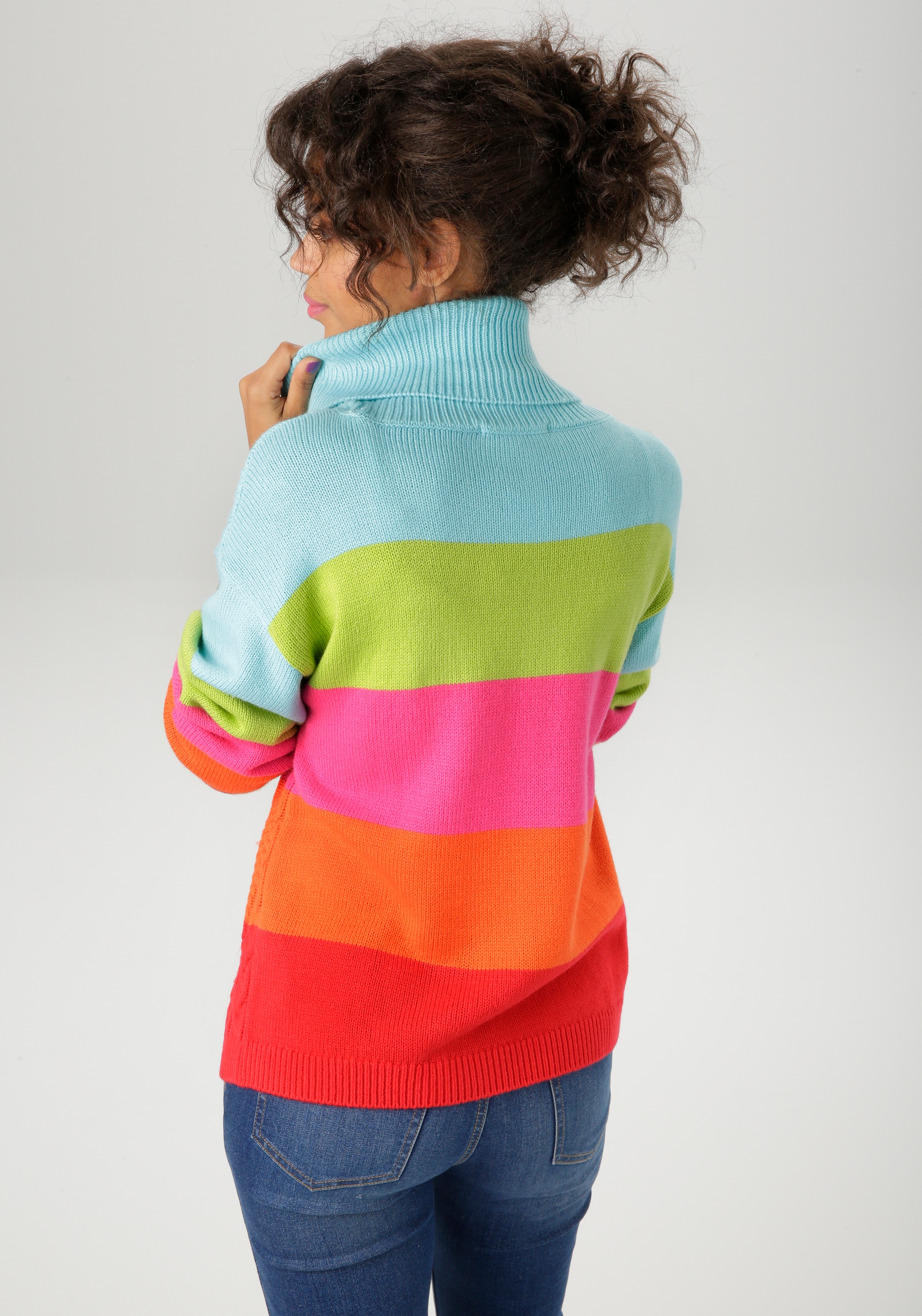 Aniston CASUAL Strickpullover, in farbenfroher oder gedeckteren Farbkombination - NEUE KOLLEKTION