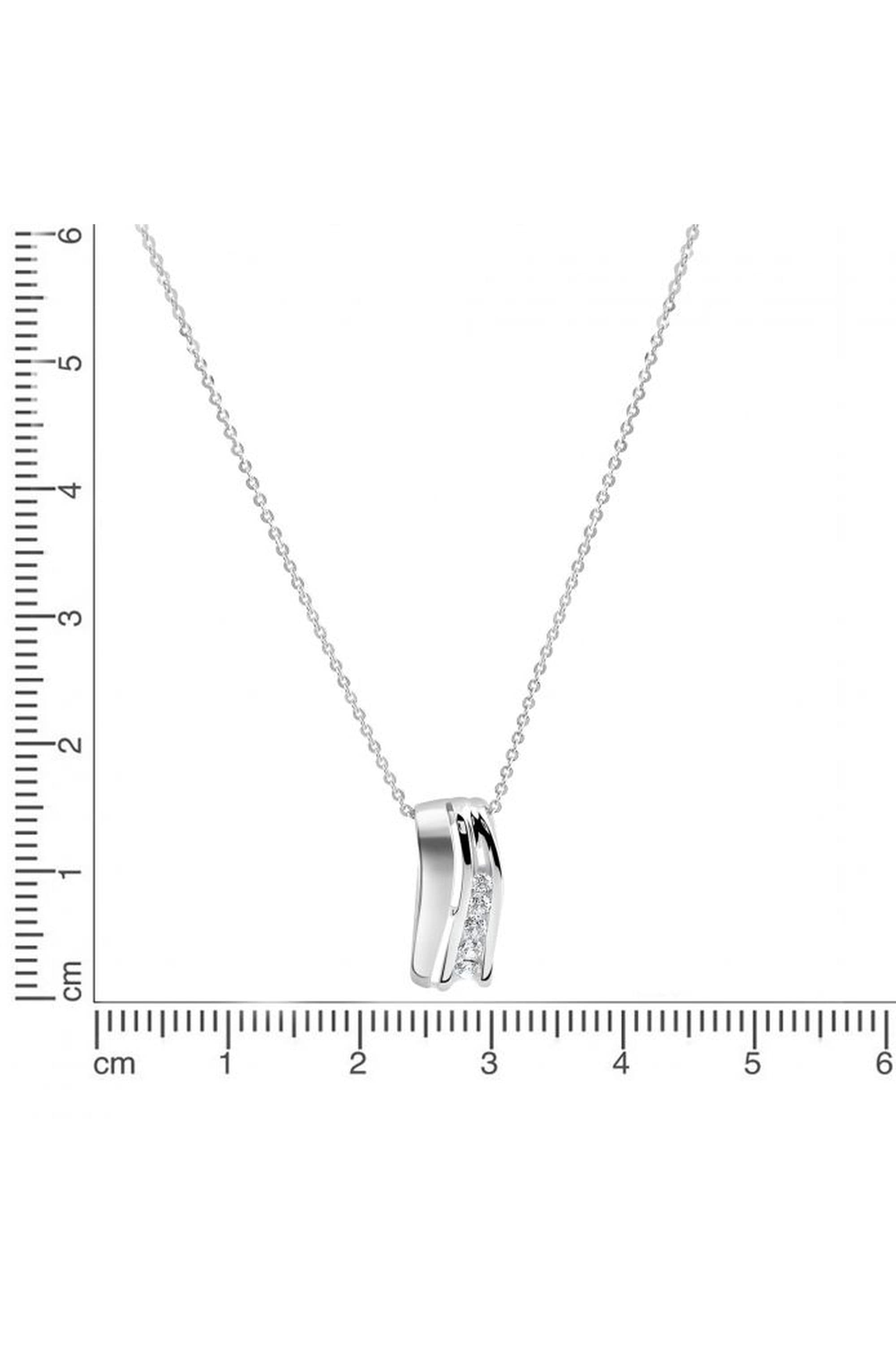 Zeeme Kette mit Anhänger »925/- Sterling Silber rhodiniert Zirkonia«