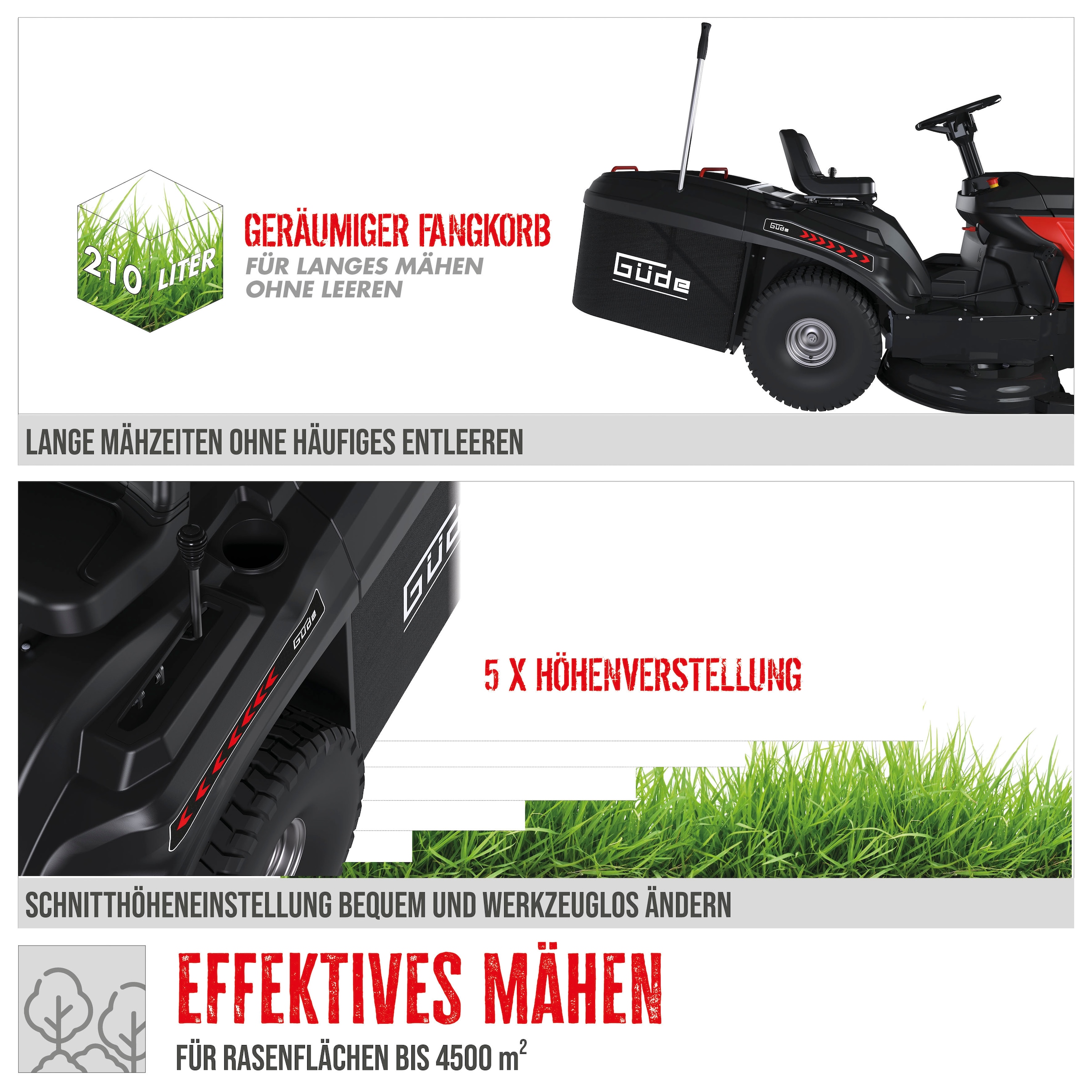Güde Rasentraktor »»GAR 840 T Hydrostat««, für große Rasenflächen bis 4500m²