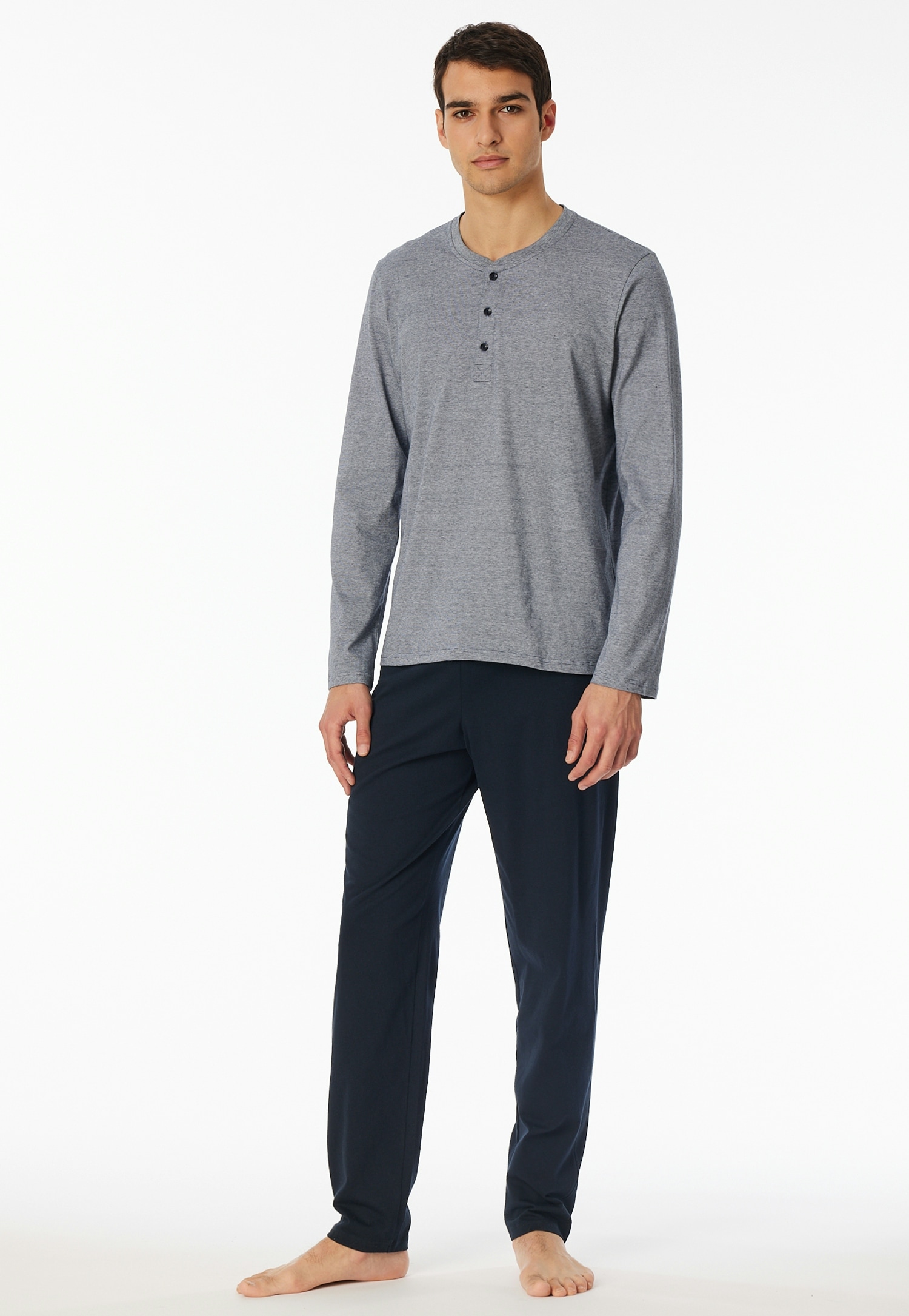 Schiesser Schlafanzug "Casual Essentials", 2 Stk. mit feinen, gestrickten R günstig online kaufen