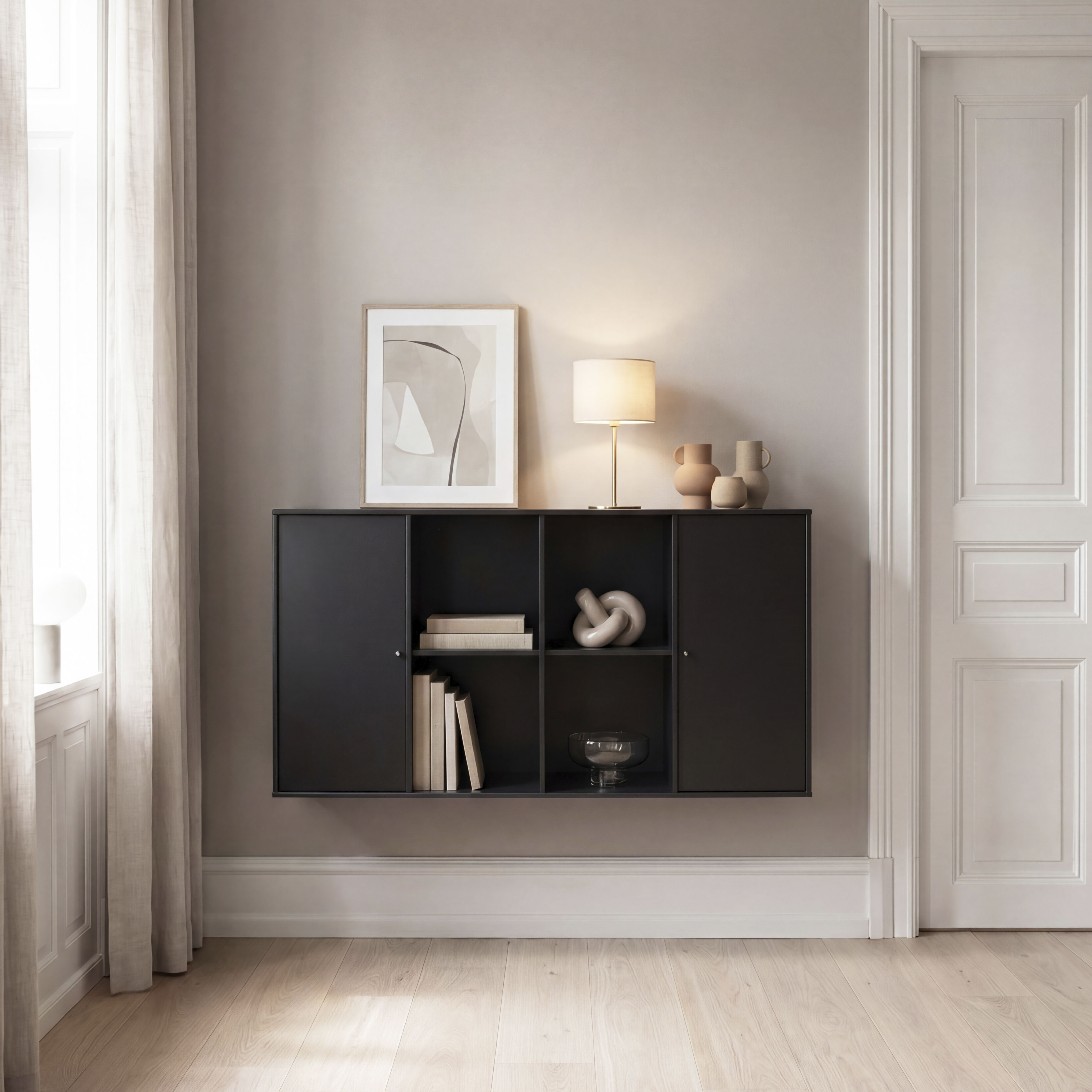 Hammel Furniture Sideboard "Mistral Kubus" mit Türen, Wandmontage/stehend, Breite: 136 cm