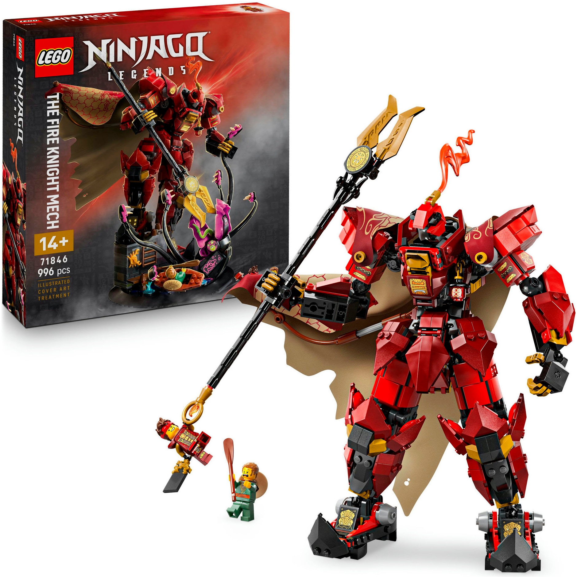LEGO Kinder Konstruktionsspielsteine "Der Feuerritter-Mech (71846), LEGO Ninjago", bunt, Kunststoff, Spielbausteine, Made in Europe