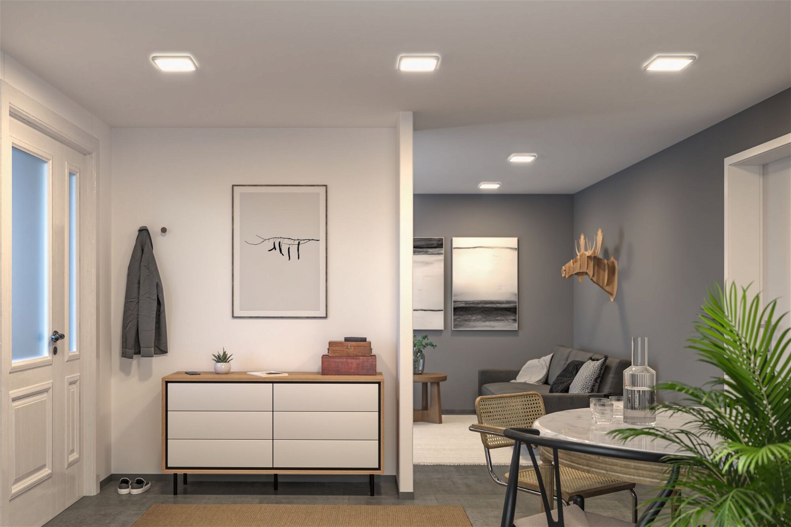 Paulmann LED Panel »Atria Shine IP44 eckig 190x190mm 11,2W 900lm 3000K«, 1 flammig, Backlight