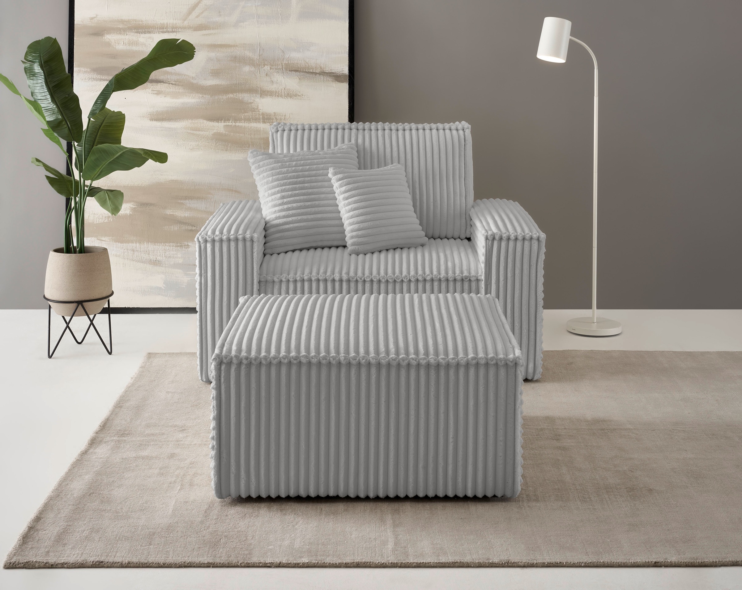 andas Loveseat »Finnley«, (2 St.), Loveseat und Hocker im Set, passend zur Polster-Serie Finnley