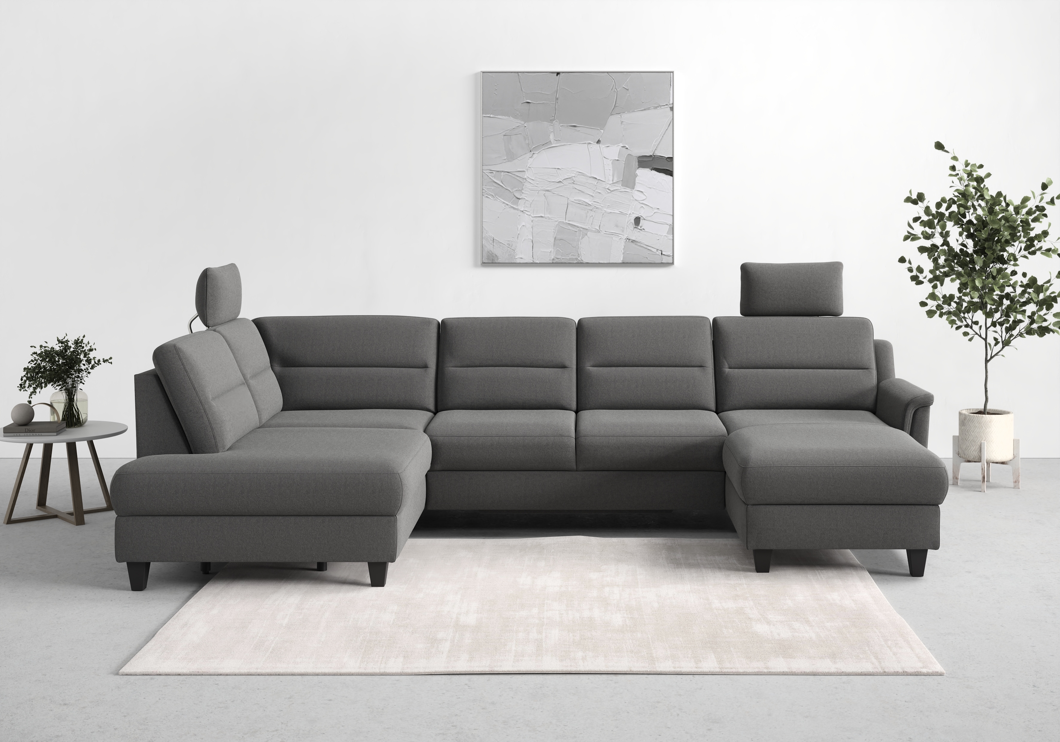 sit&more Wohnlandschaft "Farö U-Form" inklusive Federkern, wahlweise mit Schlaffunktion und Bettkasten