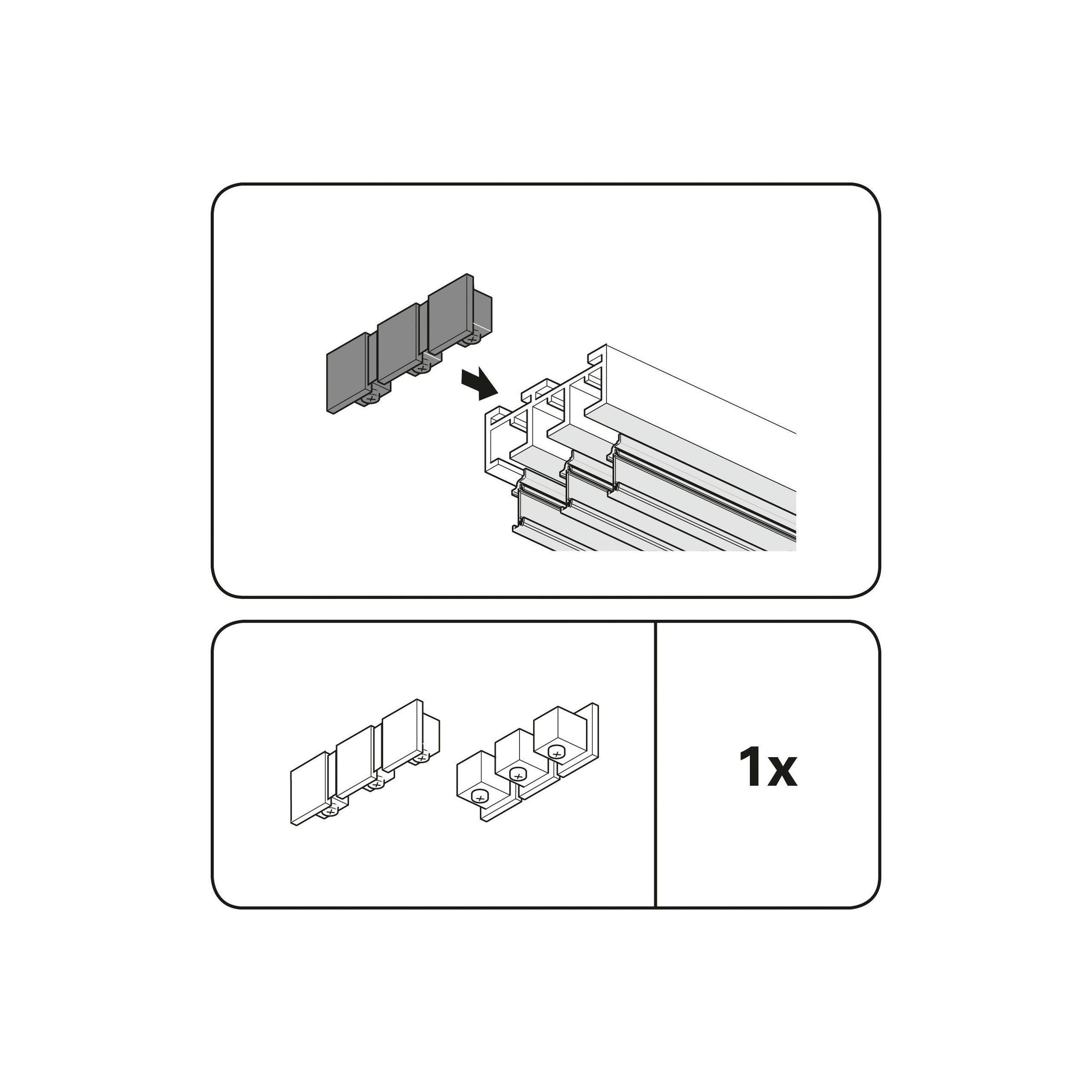 GARDINIA Gardinenstangen-Endstück »Endstück 3-läufig«, (2 St.), Serie Flächenvorhang-Technik Atlanta 3-läufig