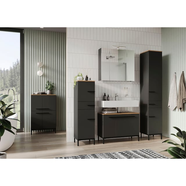 GERMANIA Badezimmerspiegelschrank »Yonkers«, ABS-Kanten, 3-D Spiegel,  Türdämpfung, Verstellbare Einlegeböden bestellen | BAUR