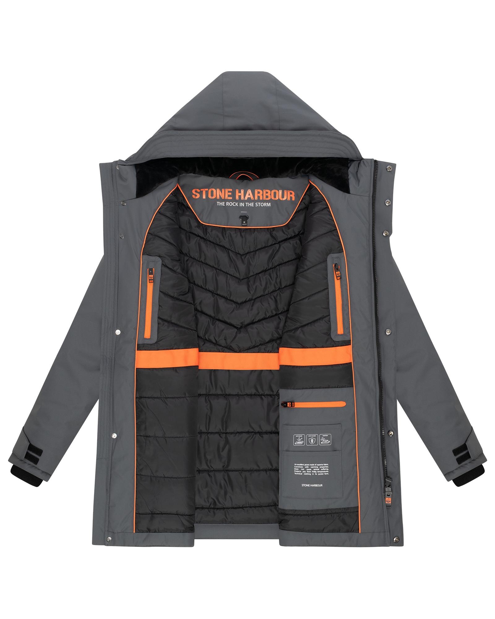 Stone Harbour Wintermantel »Netaan XX«, Herren Kurzmantel mit kuscheliger Kapuze