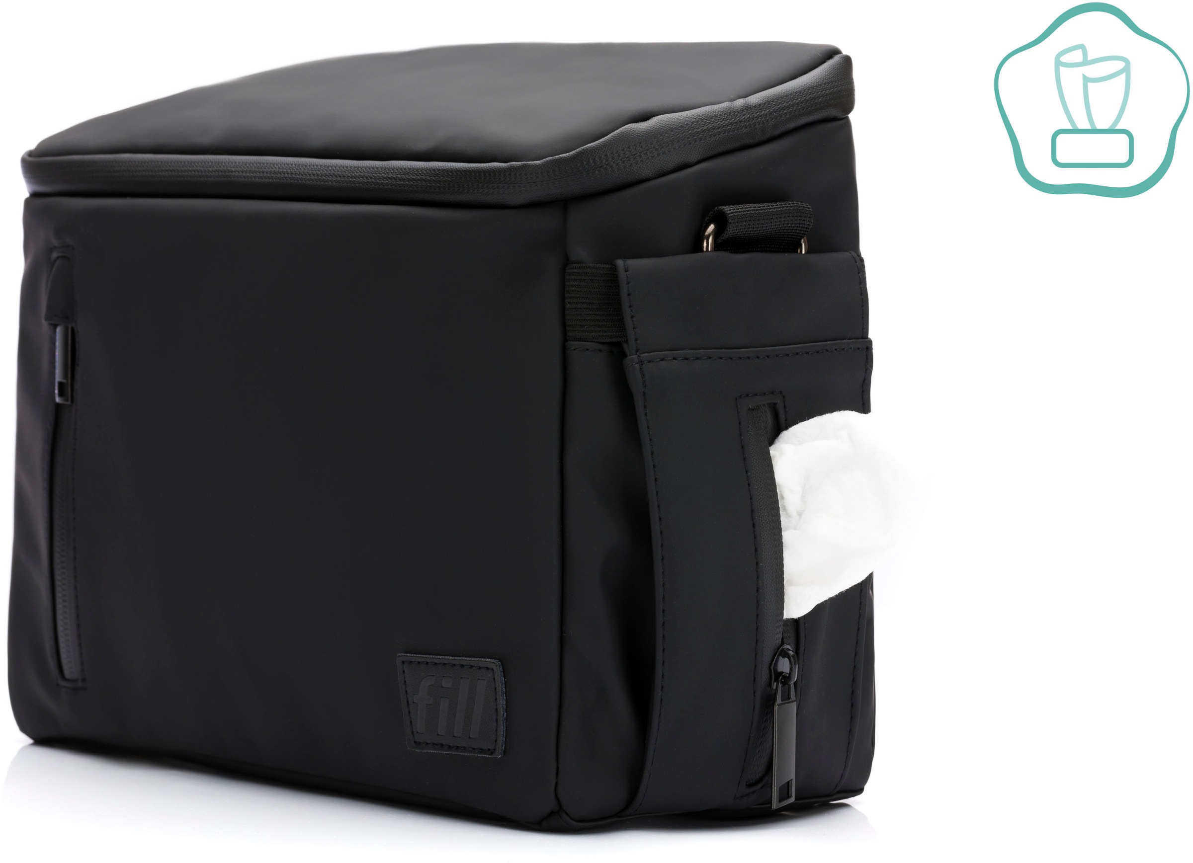 Fillikid Kinderwagen-Tasche »Buggy Organizer Larvik, schwarz«, inkl. Wickelunterlage