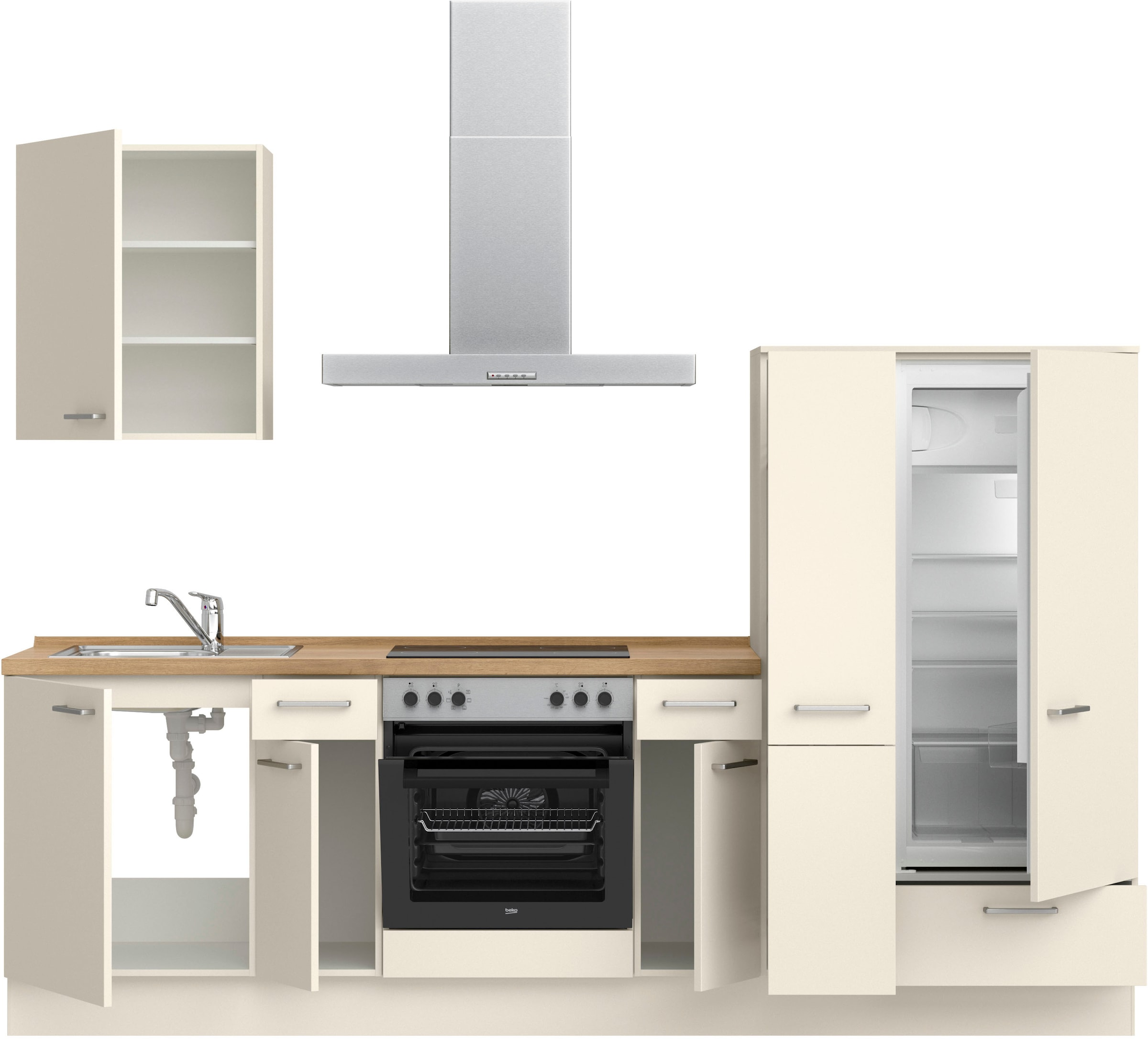 nobilia® Küchenzeile »"Touch I"«, vormontiert, Ausrichtung wählbar, Breite 270 cm, wahlw. mit E-Geräten