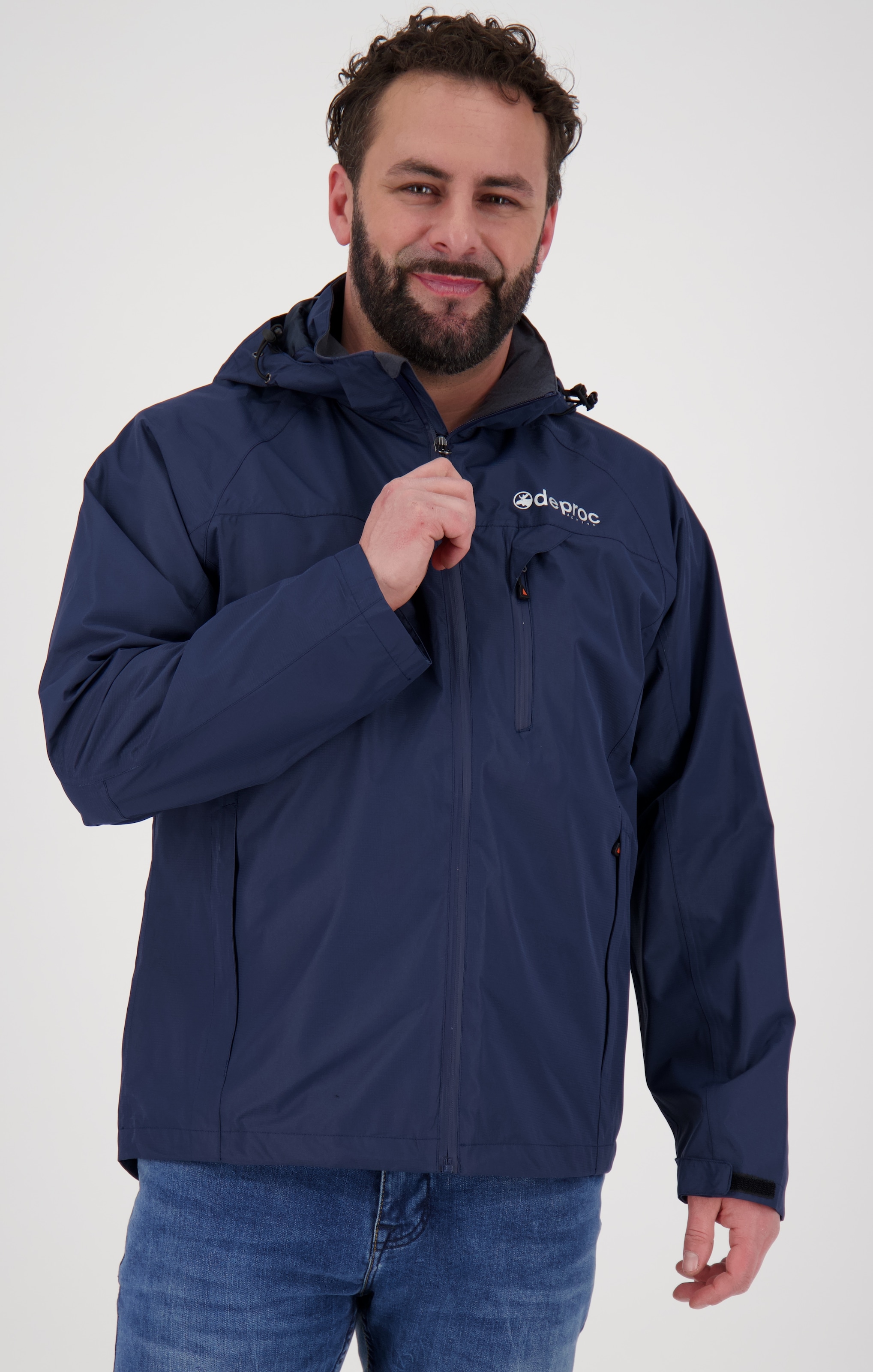 DEPROC Active Regenjacke "DURELL MEN" mit Kapuze auch in Großen Größen erhältlich