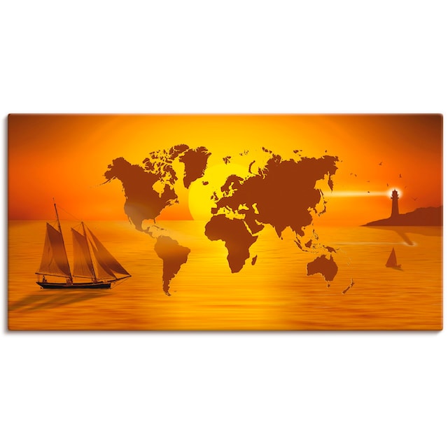 Artland Wandbild »Weltumsegelung«, Landkarten, (1 St.), als Leinwandbild,  Wandaufkleber oder Poster in versch. Größen bestellen | BAUR