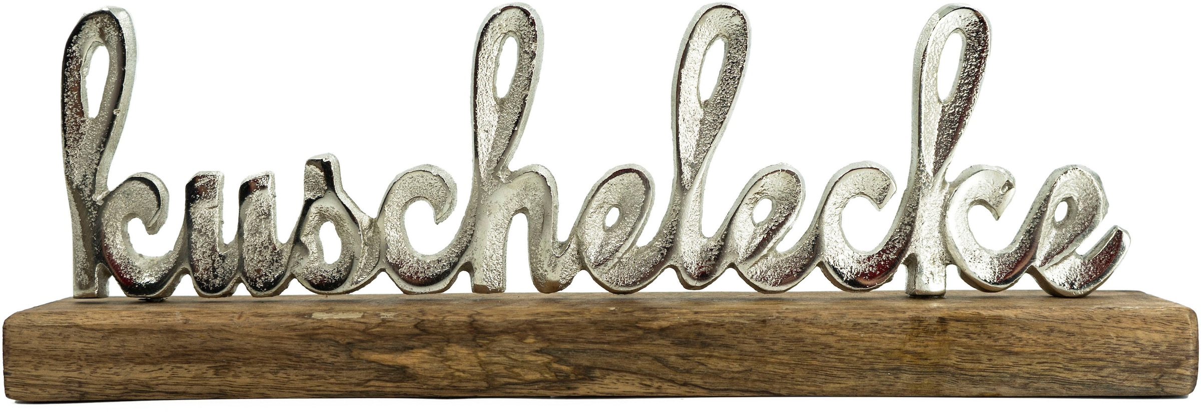 NOOR LIVING Deko-Schriftzug »Kuschelecke«, aus Holz und Aluminium