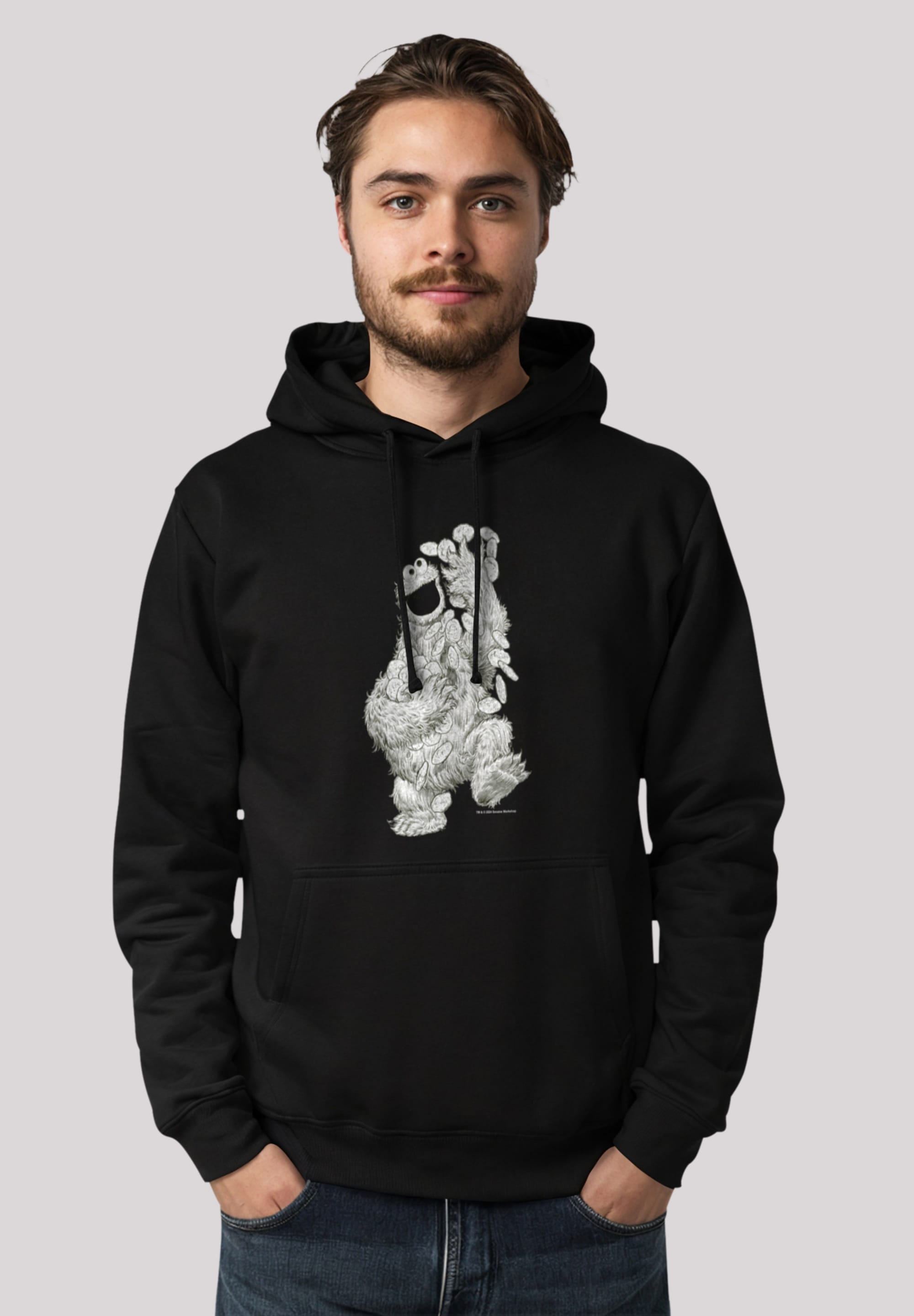 F4NT4STIC Kapuzenpullover "Sesamstraße Cookie Monster Pencil Drawing", Prem günstig online kaufen