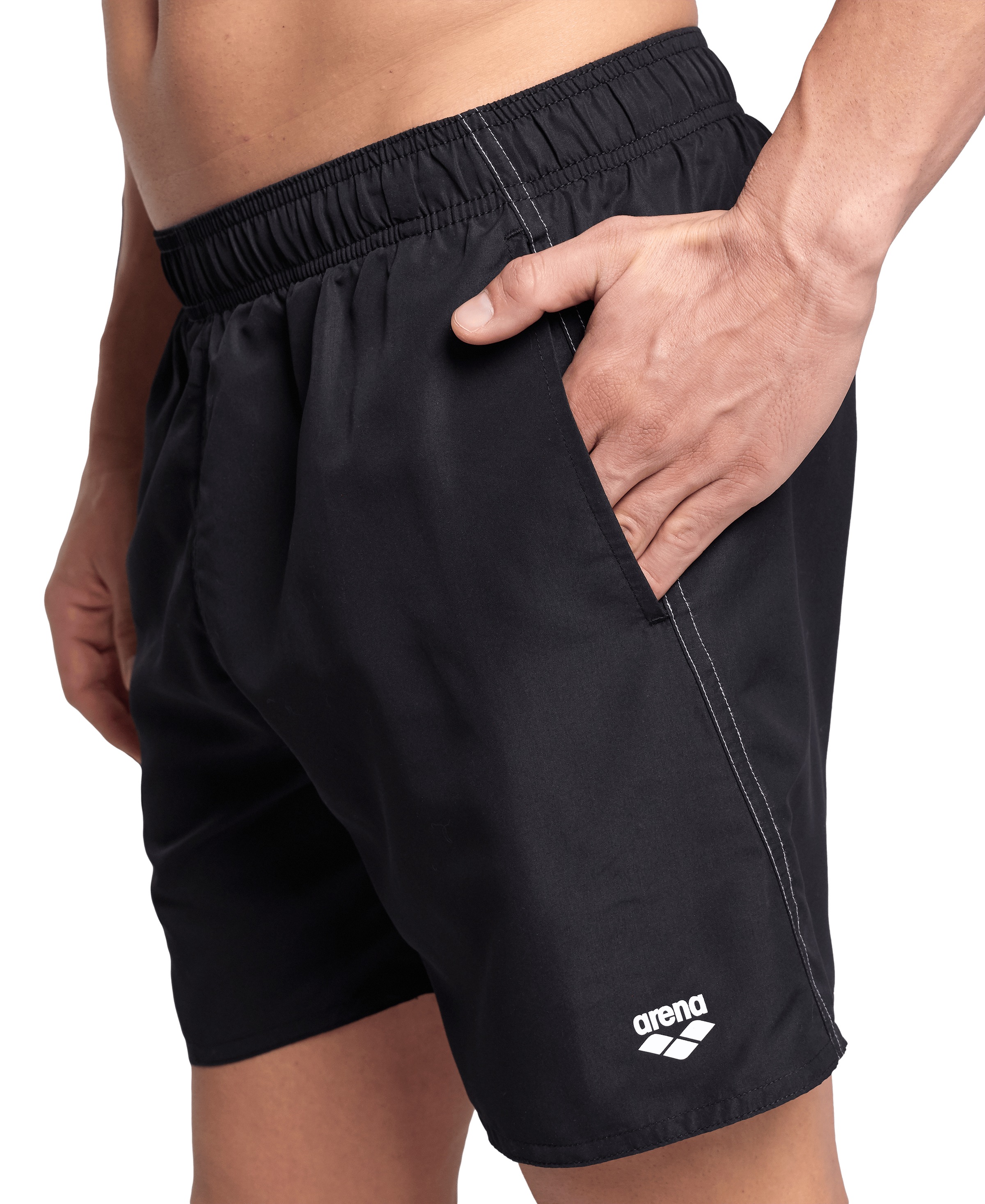 Badehose ARENA, Herren, Gr. M, N-Gr, schwarz-weiß (schwarz, weiß), Obermaterial: 100% Polyester, Badehosen Badehose 3